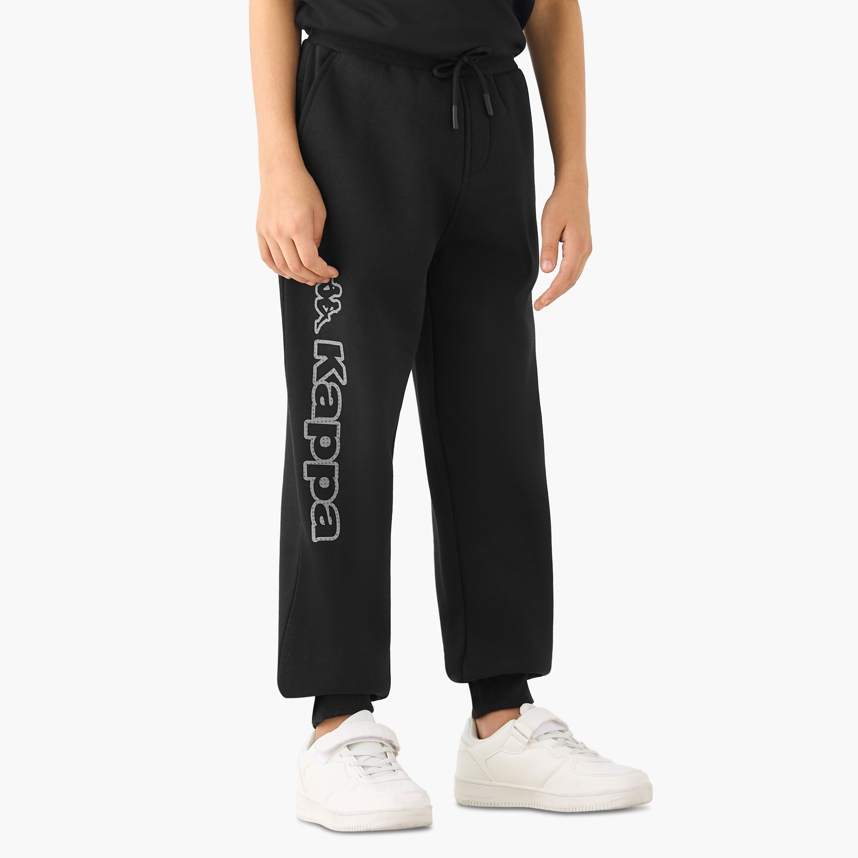 Kappa Drawstring Waist Joggers with Logo Print-boys-clothing-bottoms-joggersandtrackpants-image-1