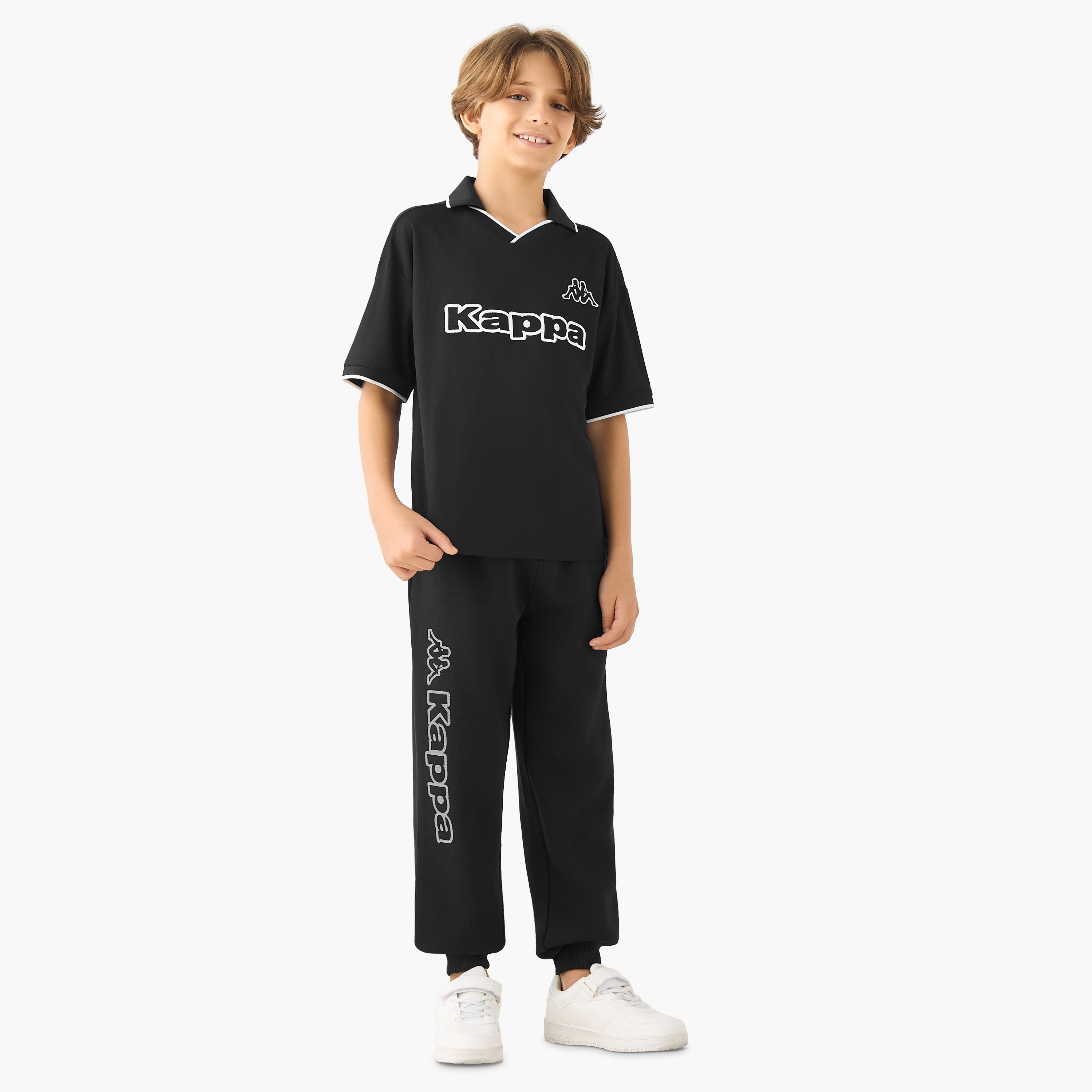 Kappa Drawstring Waist Joggers with Logo Print-boys-clothing-bottoms-joggersandtrackpants-image-2