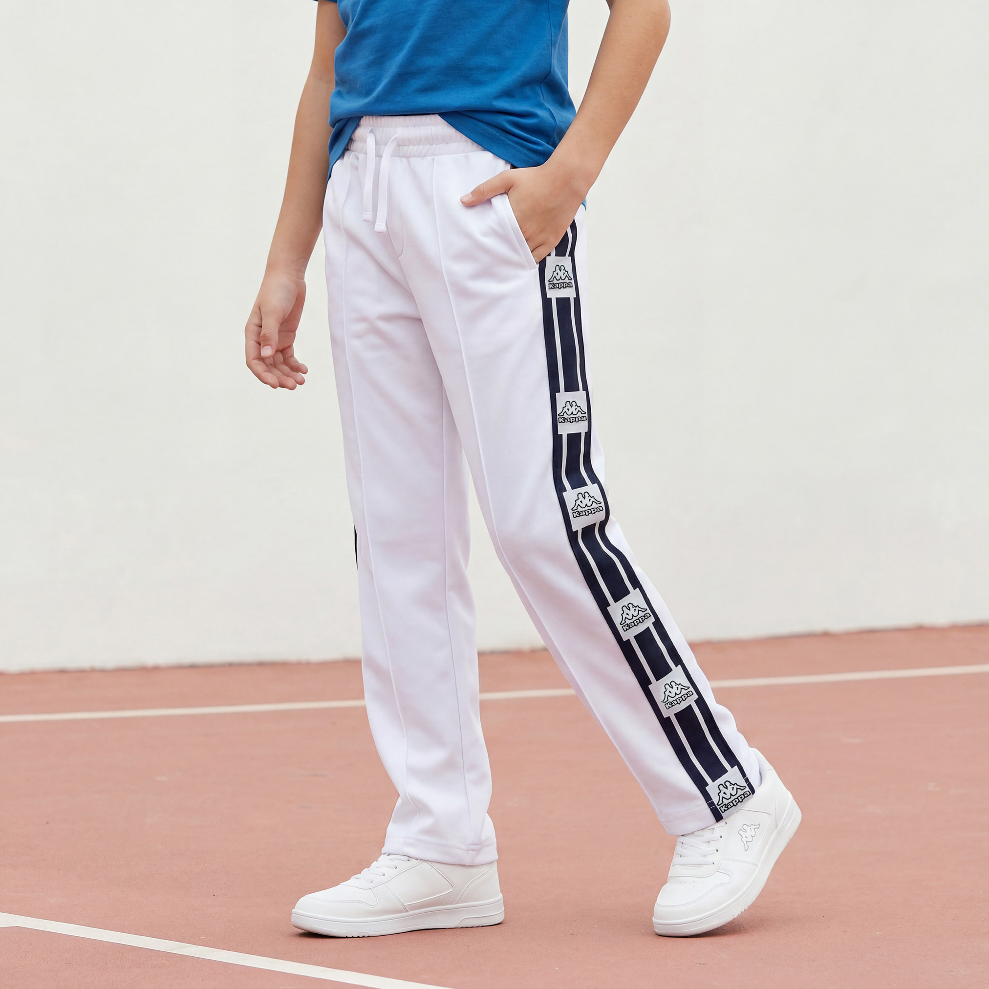 Kappa Elasticated Waistband Track Pants with Logo Print-boys-clothing-bottoms-joggersandtrackpants-image-1