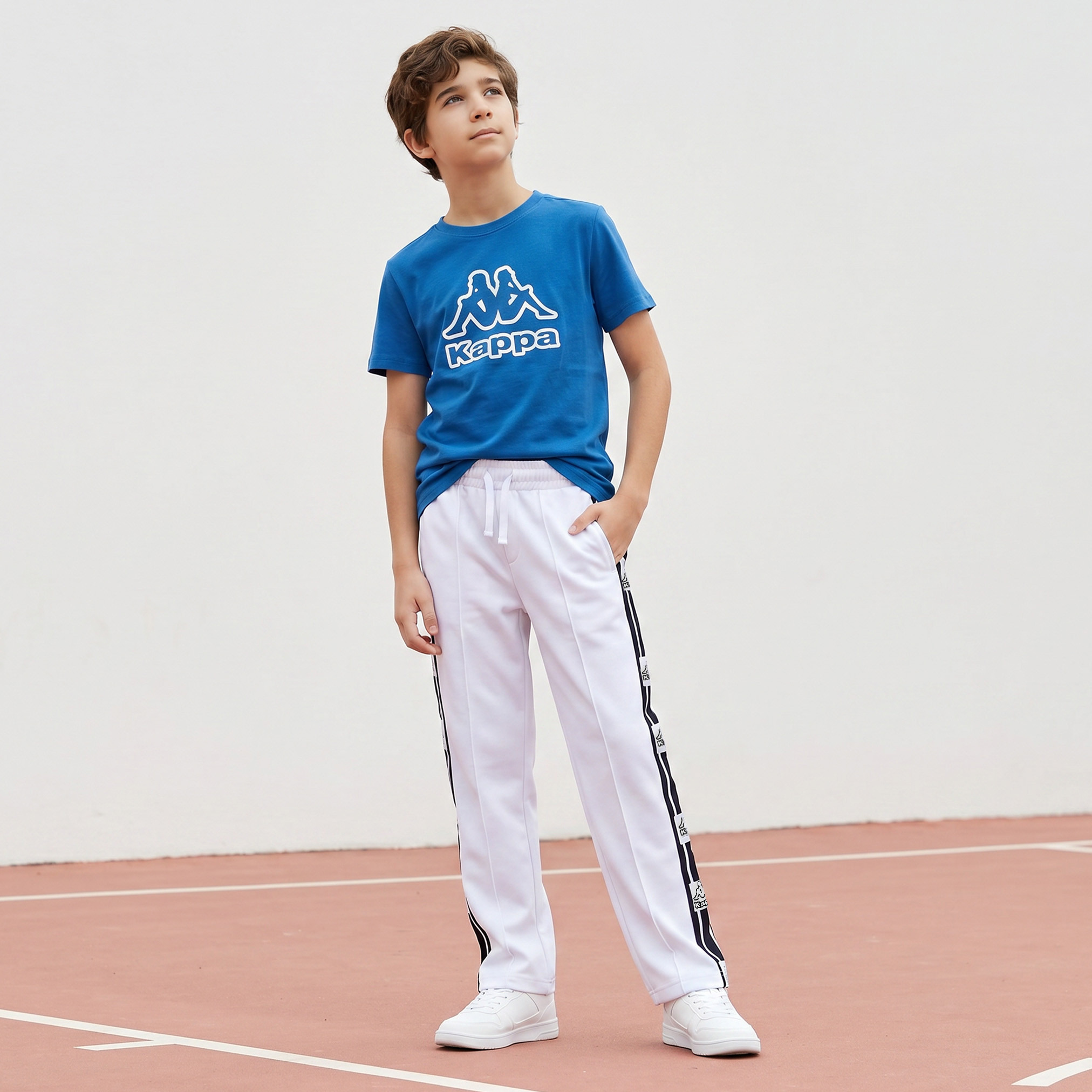 Kappa Elasticated Waistband Track Pants with Logo Print-boys-clothing-bottoms-joggersandtrackpants-image-3