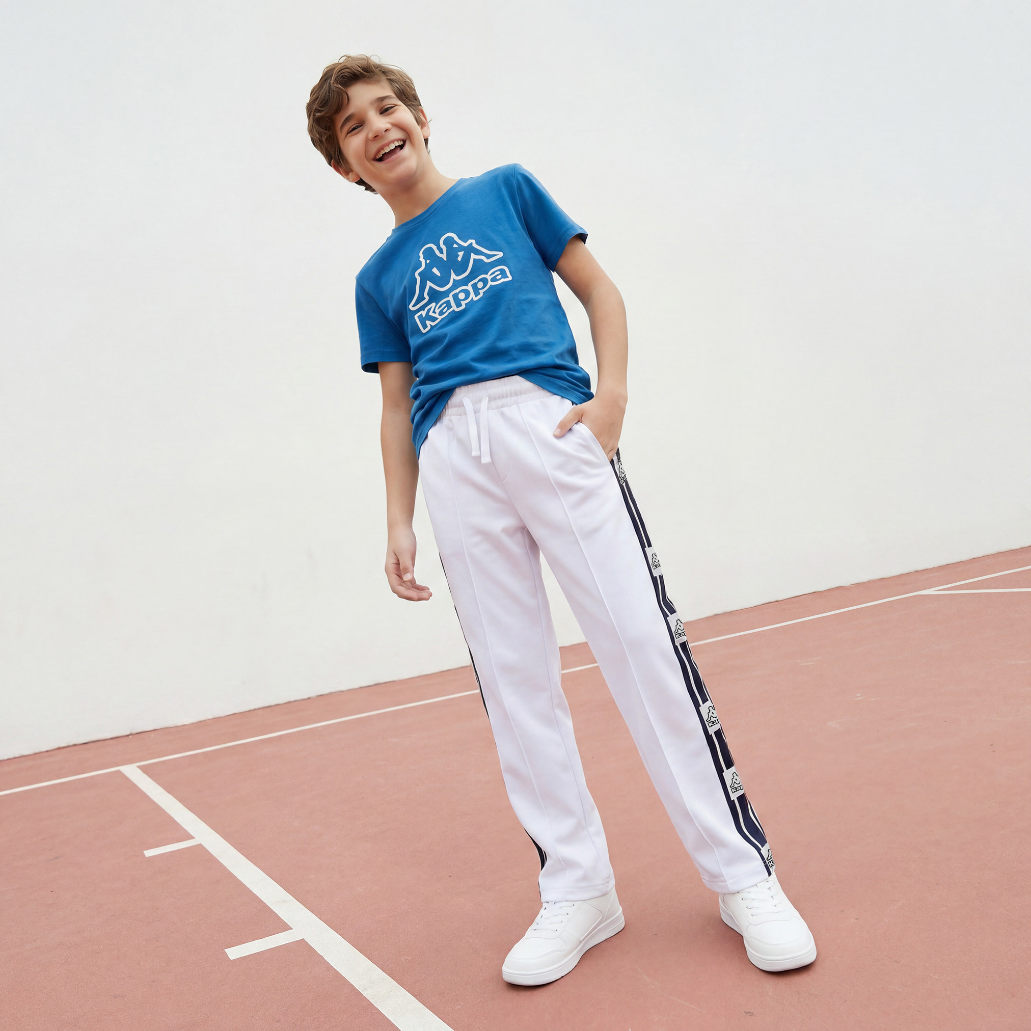 Kappa Elasticated Waistband Track Pants with Logo Print-boys-clothing-bottoms-joggersandtrackpants-image-5