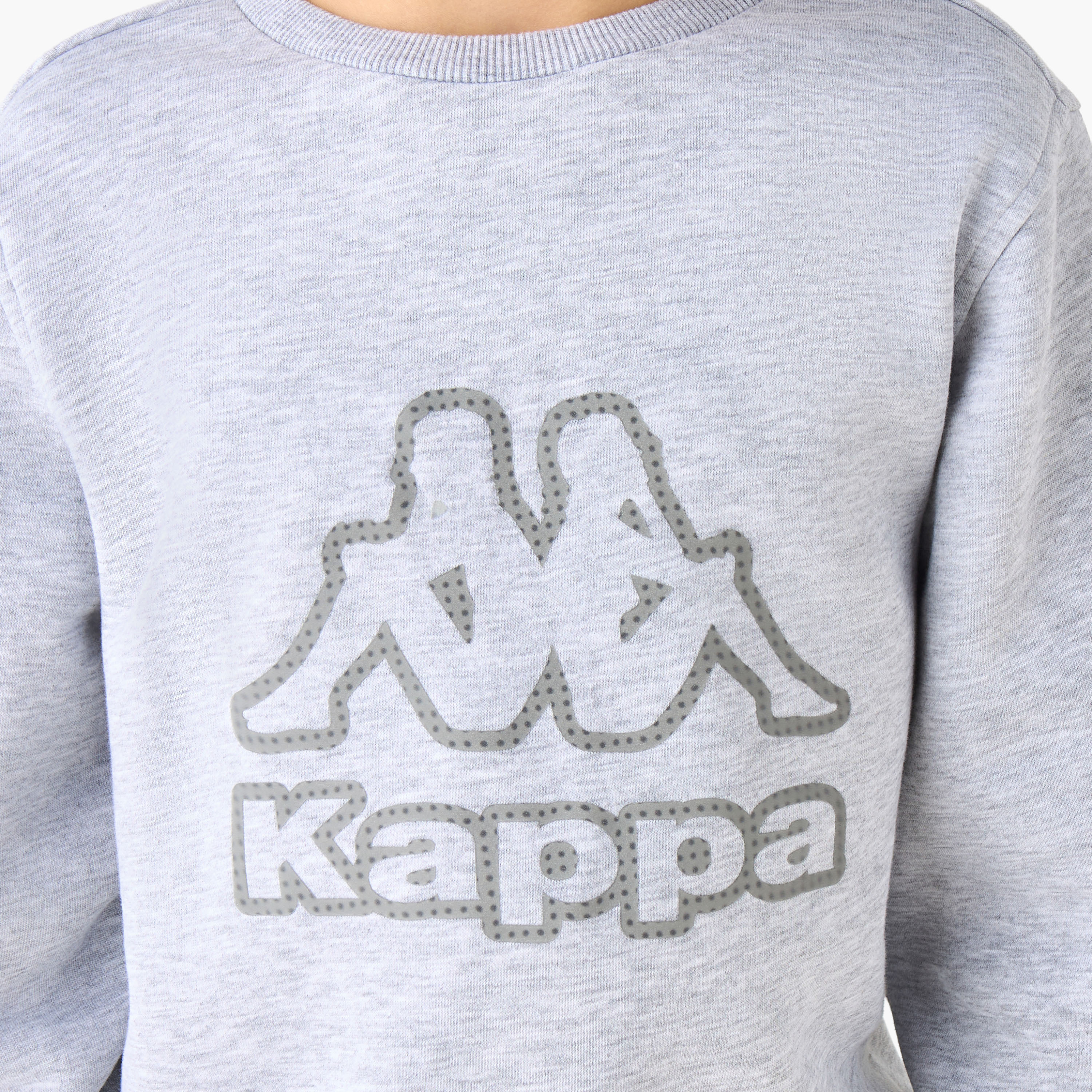 Kappa Logo Print Sweatshirt with Long Sleeves-boys-clothing-sweatshirts-image-5