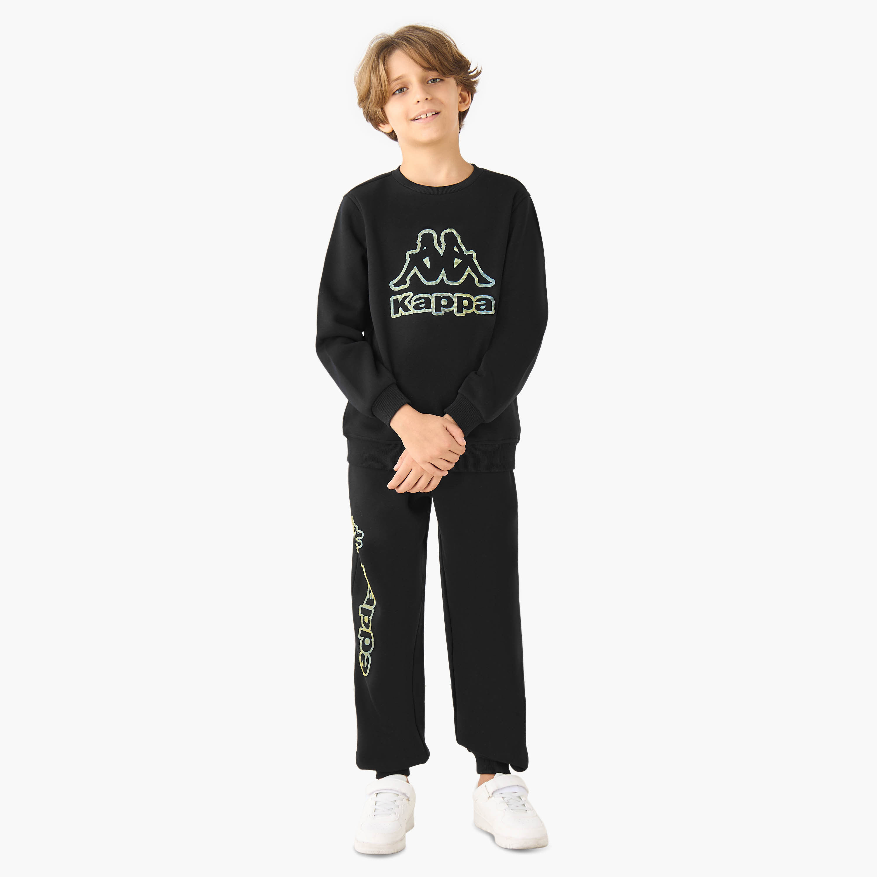 Kappa Crew Neck Sweatshirt with Logo Print-boys-clothing-sweatshirts-image-2