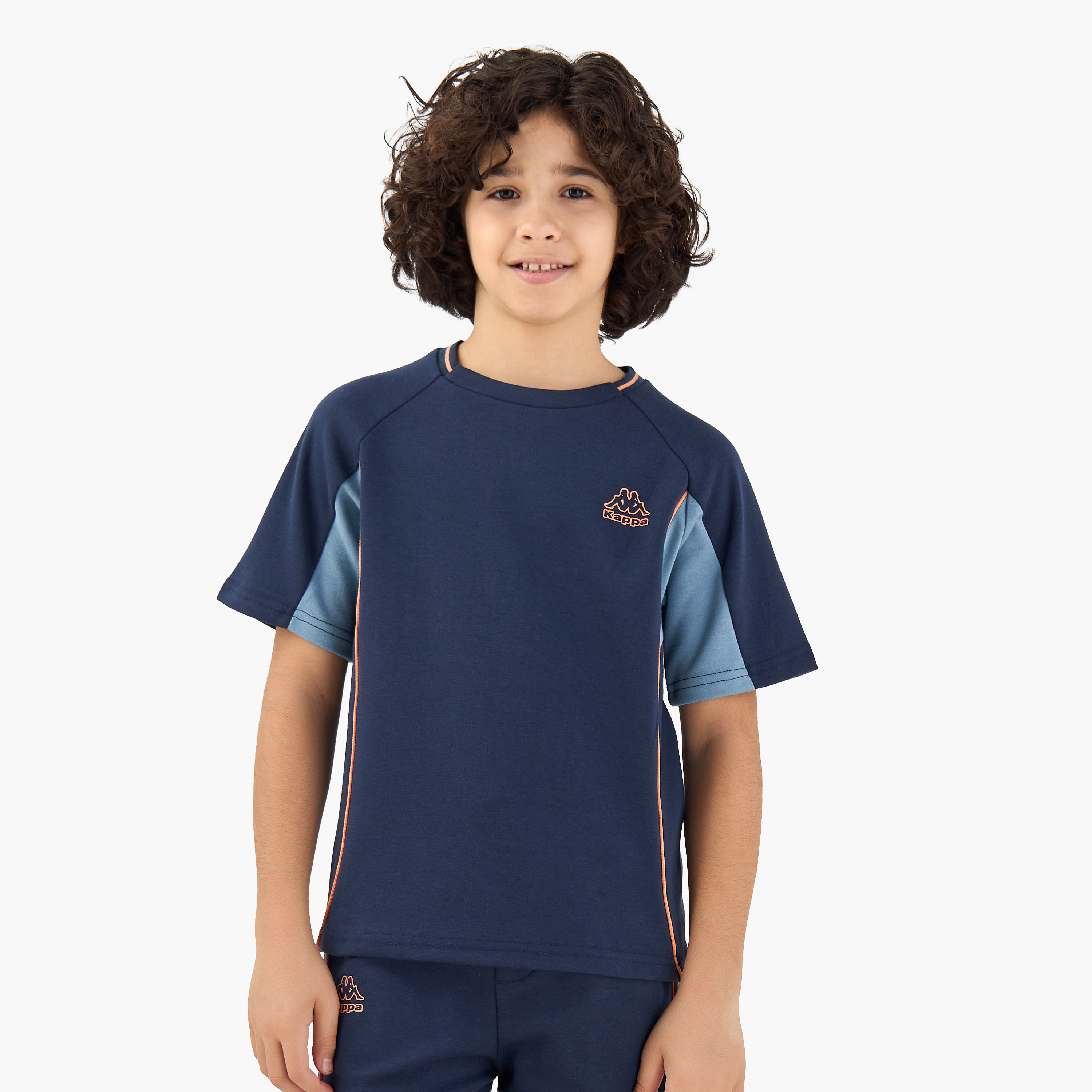 Kappa Crew Neck Short Sleeve T-shirt and Shorts Set with Drawstring Closure-sports-boys-clothing-sets-image-2