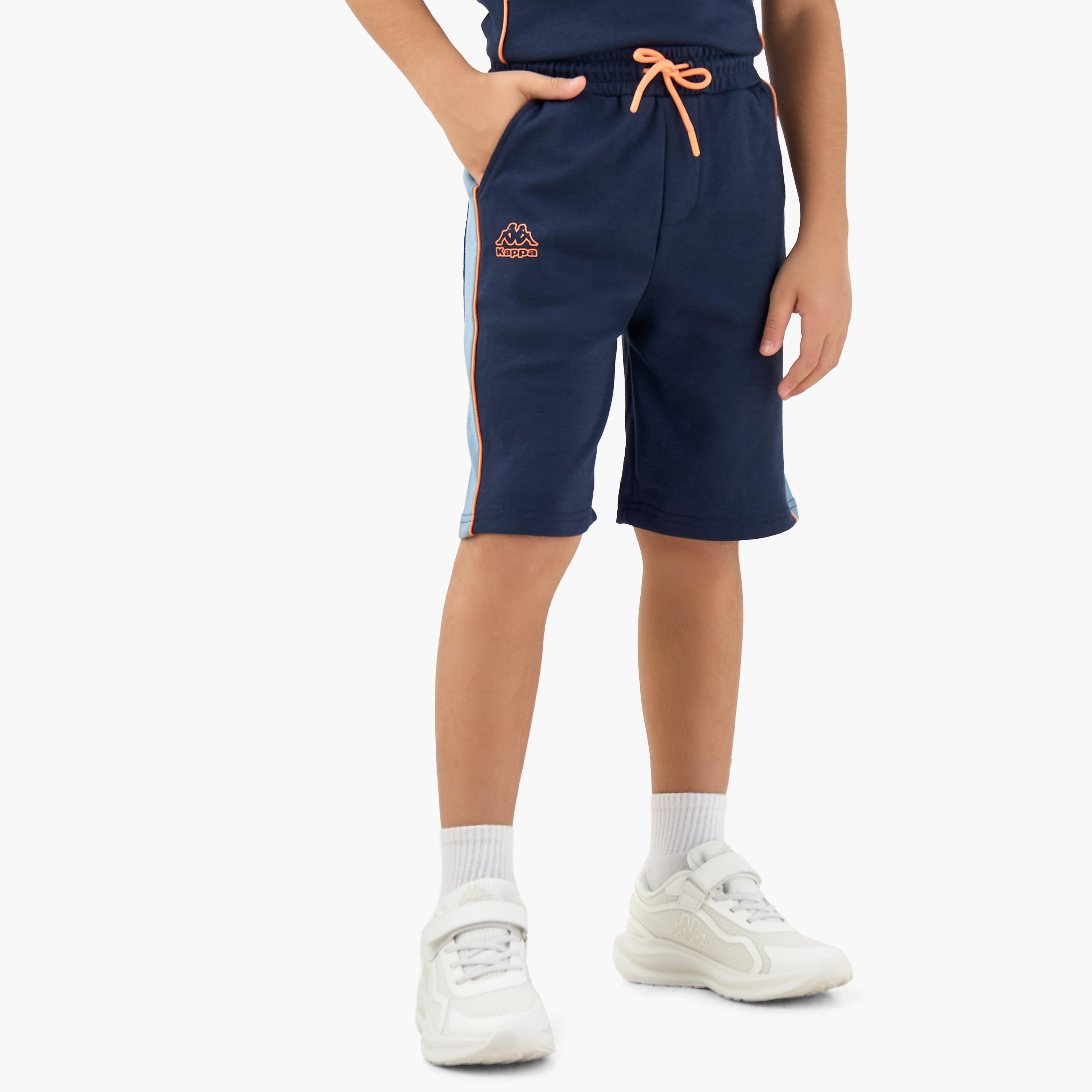 Kappa Crew Neck Short Sleeve T-shirt and Shorts Set with Drawstring Closure-sports-boys-clothing-sets-image-3