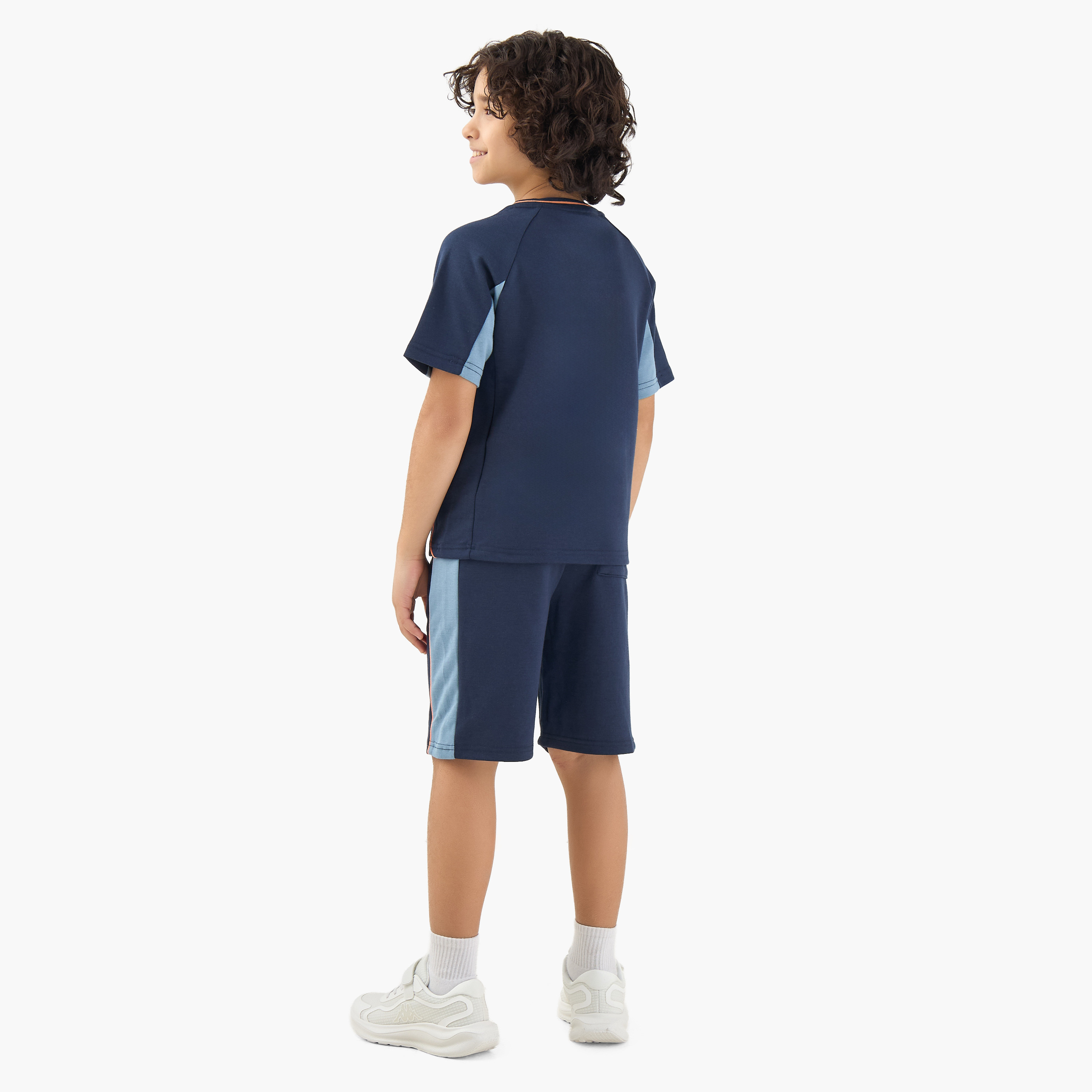 Kappa Crew Neck Short Sleeve T-shirt and Shorts Set with Drawstring Closure-sports-boys-clothing-sets-image-4