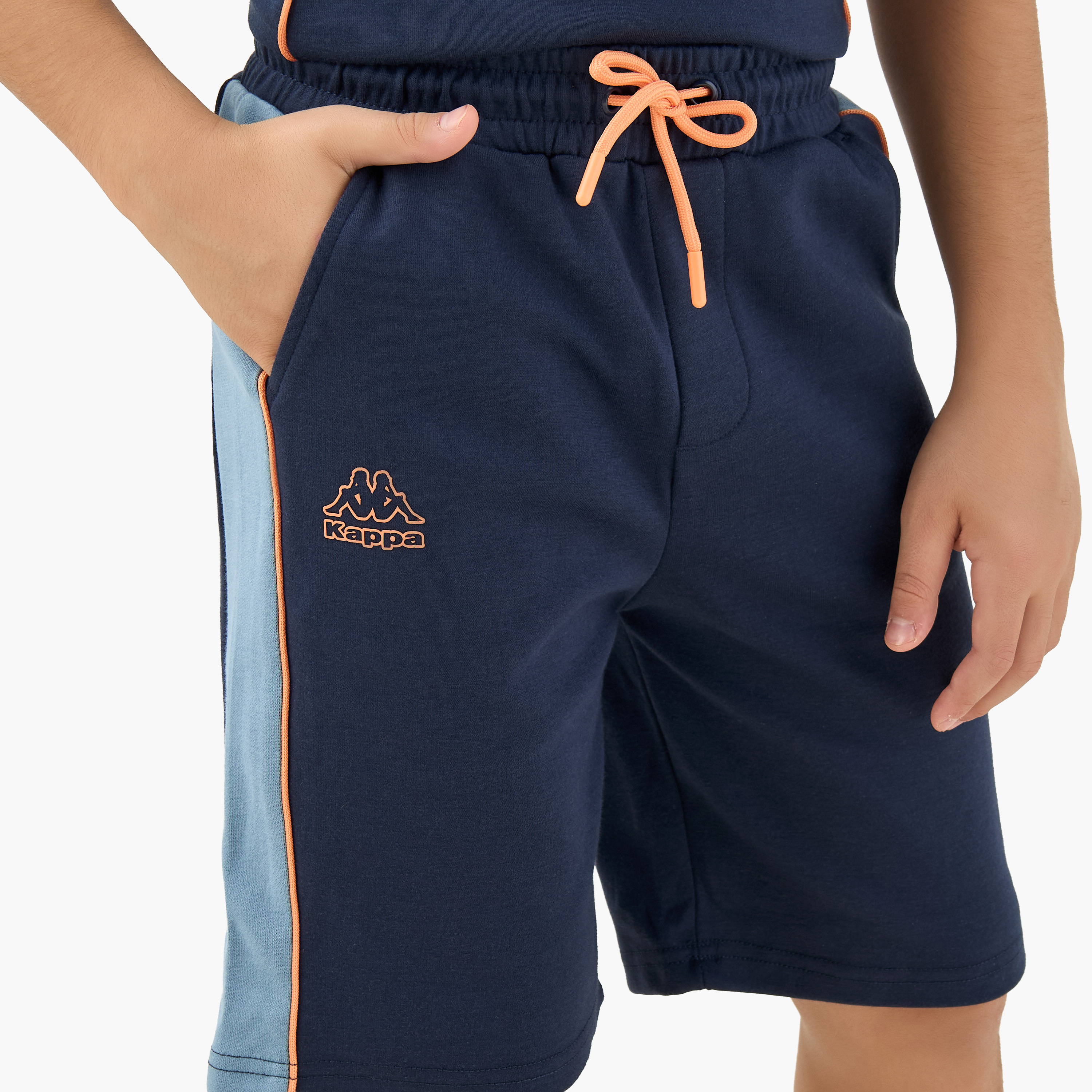 Kappa Crew Neck Short Sleeve T-shirt and Shorts Set with Drawstring Closure-sports-boys-clothing-sets-image-6