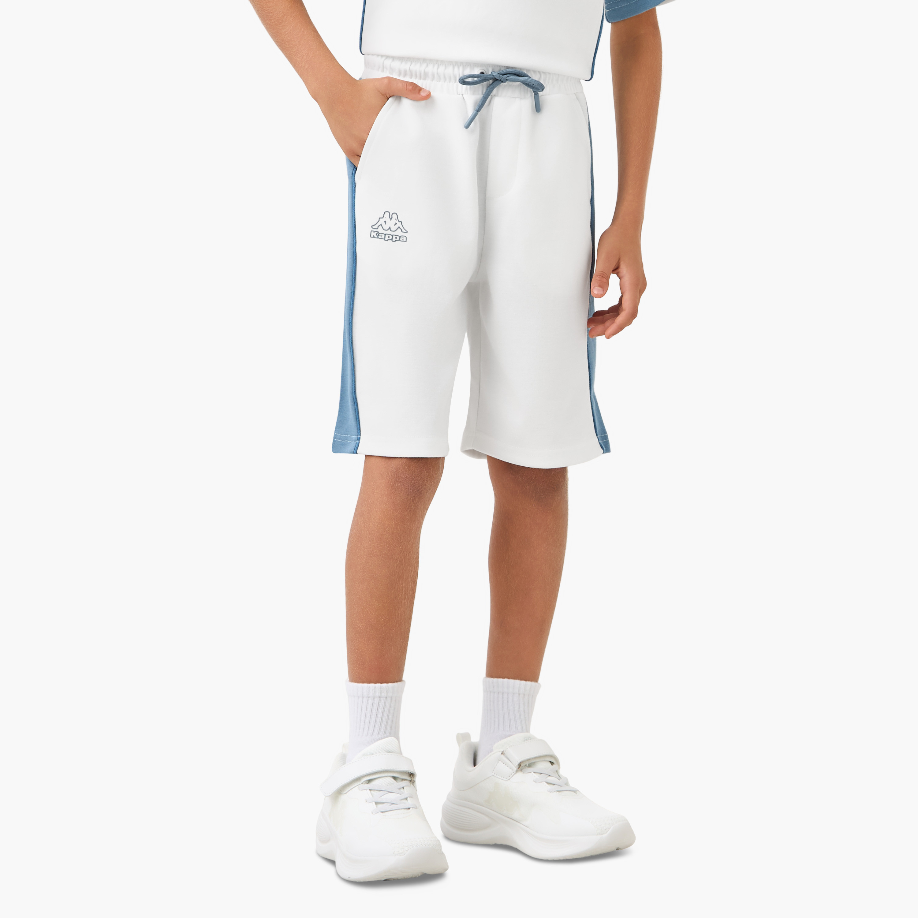 Kappa Crew Neck Short Sleeves T-shirt and Shorts Set with Colourblock Design-boys-clothing-setsandcoords-image-3