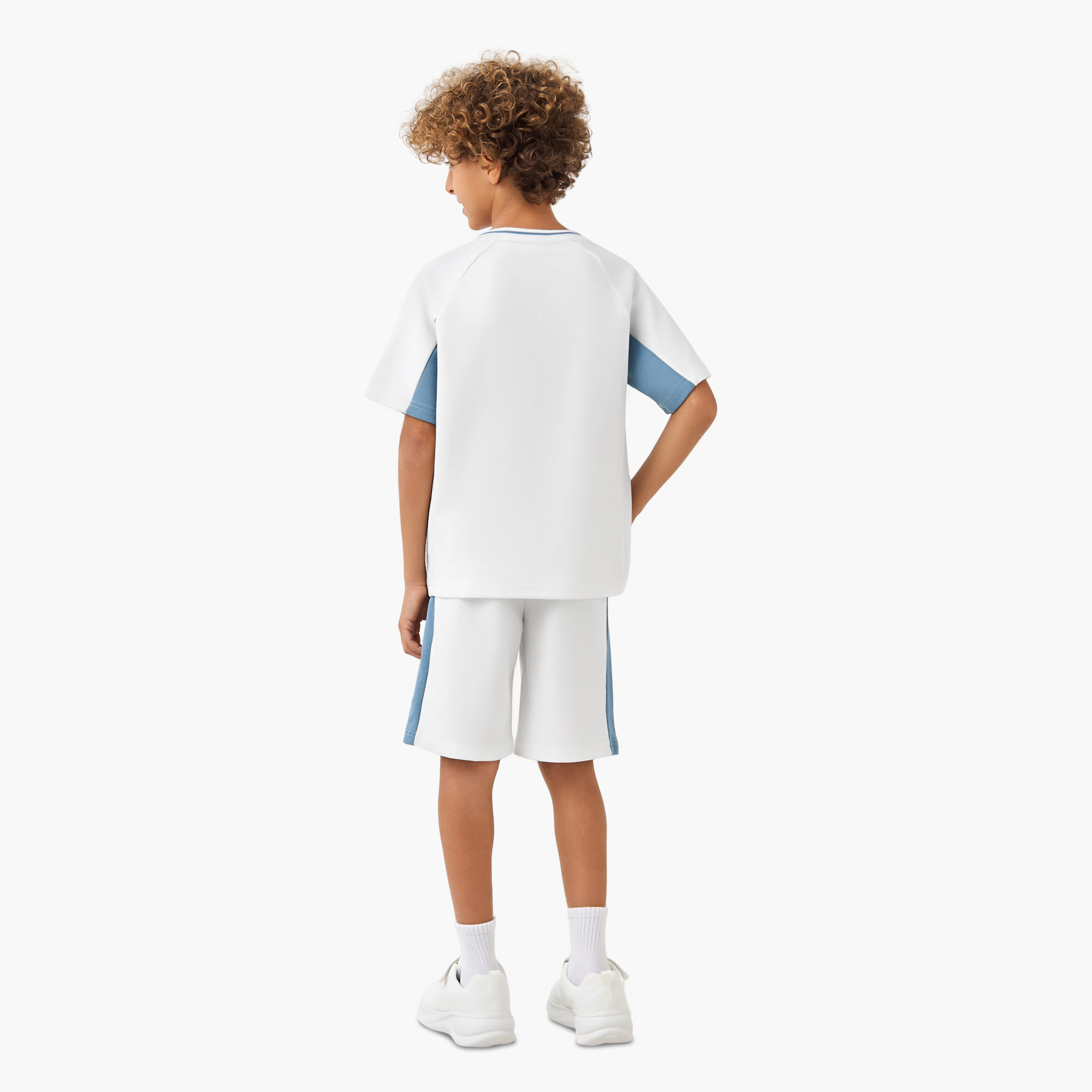 Kappa Crew Neck Short Sleeves T-shirt and Shorts Set with Colourblock Design-boys-clothing-setsandcoords-image-4