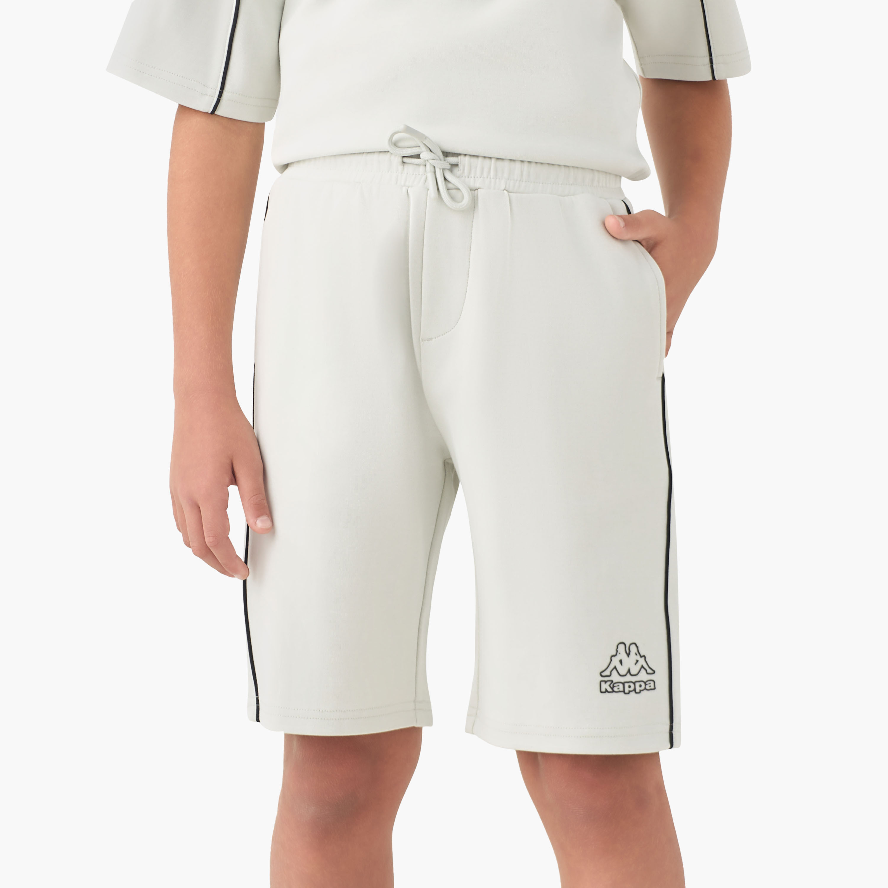Kappa Crew Neck Short Sleeves T-Shirt and Shorts Set with Piping Detail-sports-boys-clothing-sets-image-3