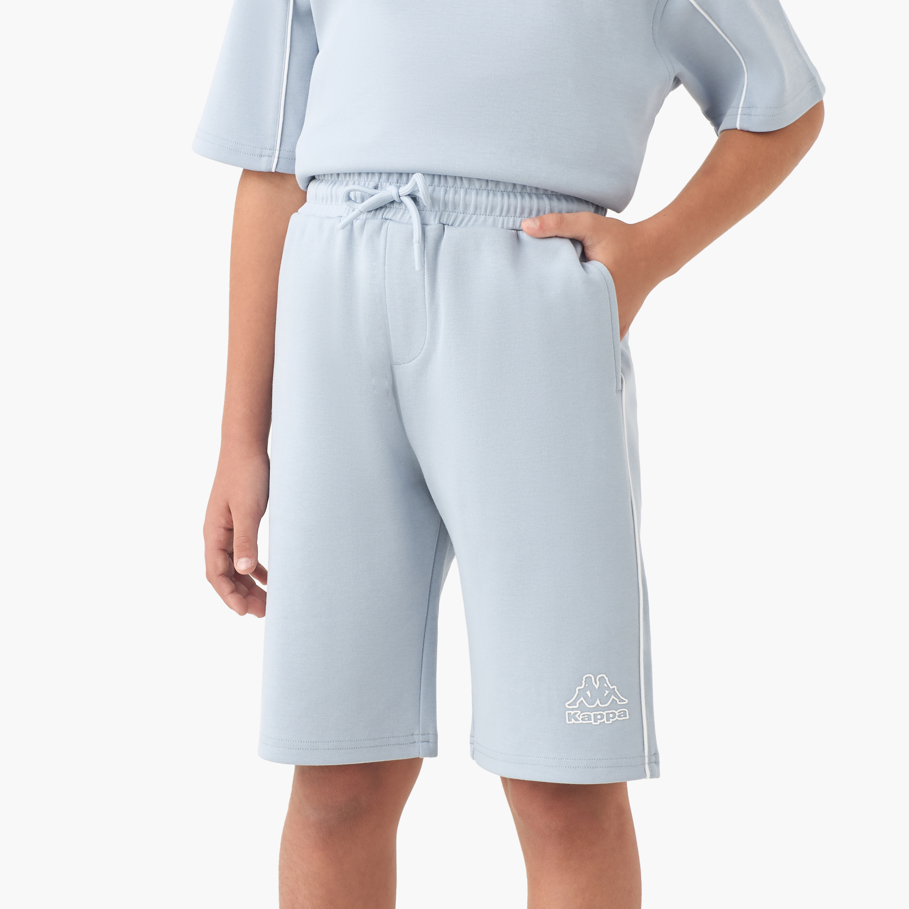 Kappa Crew Neck Short Sleeves T-Shirt and Shorts Set with Piping Detail-boys-clothing-setsandcoords-image-3