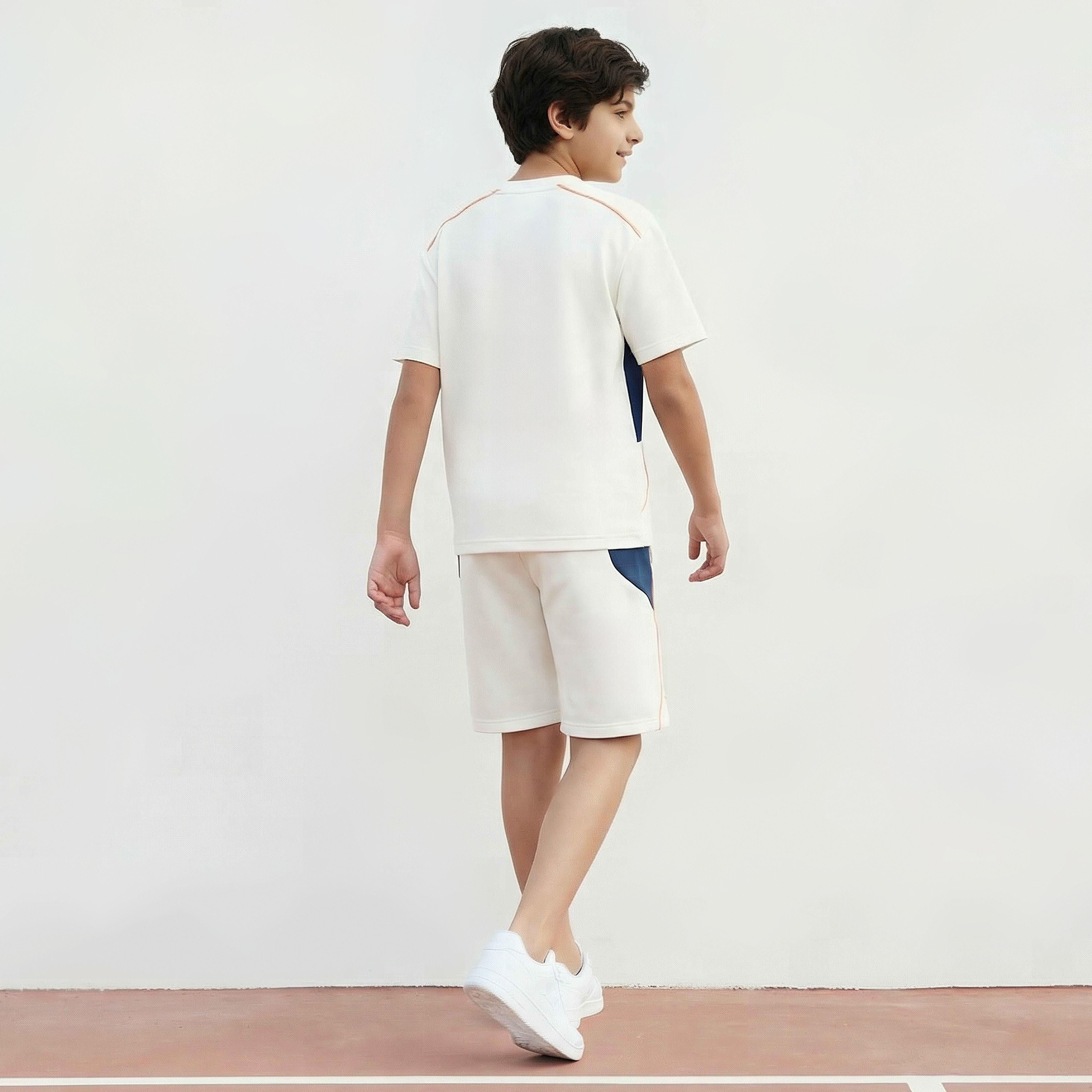 Kappa Crew Neck Short Sleeves T-shirt and Shorts Set with Colourblock Panel-sports-boys-clothing-sets-image-3