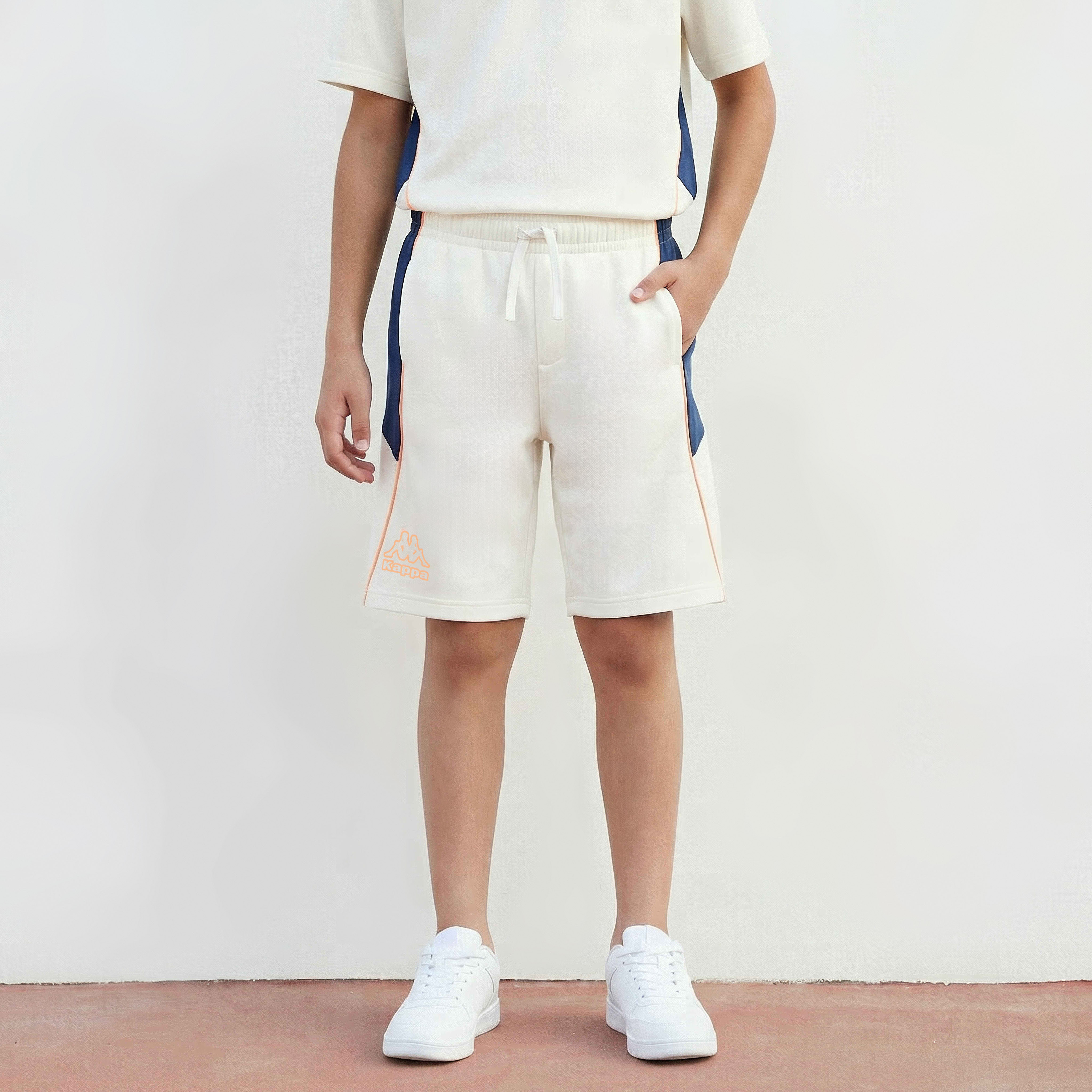 Kappa Crew Neck Short Sleeves T-shirt and Shorts Set with Colourblock Panel-sports-boys-clothing-sets-image-4