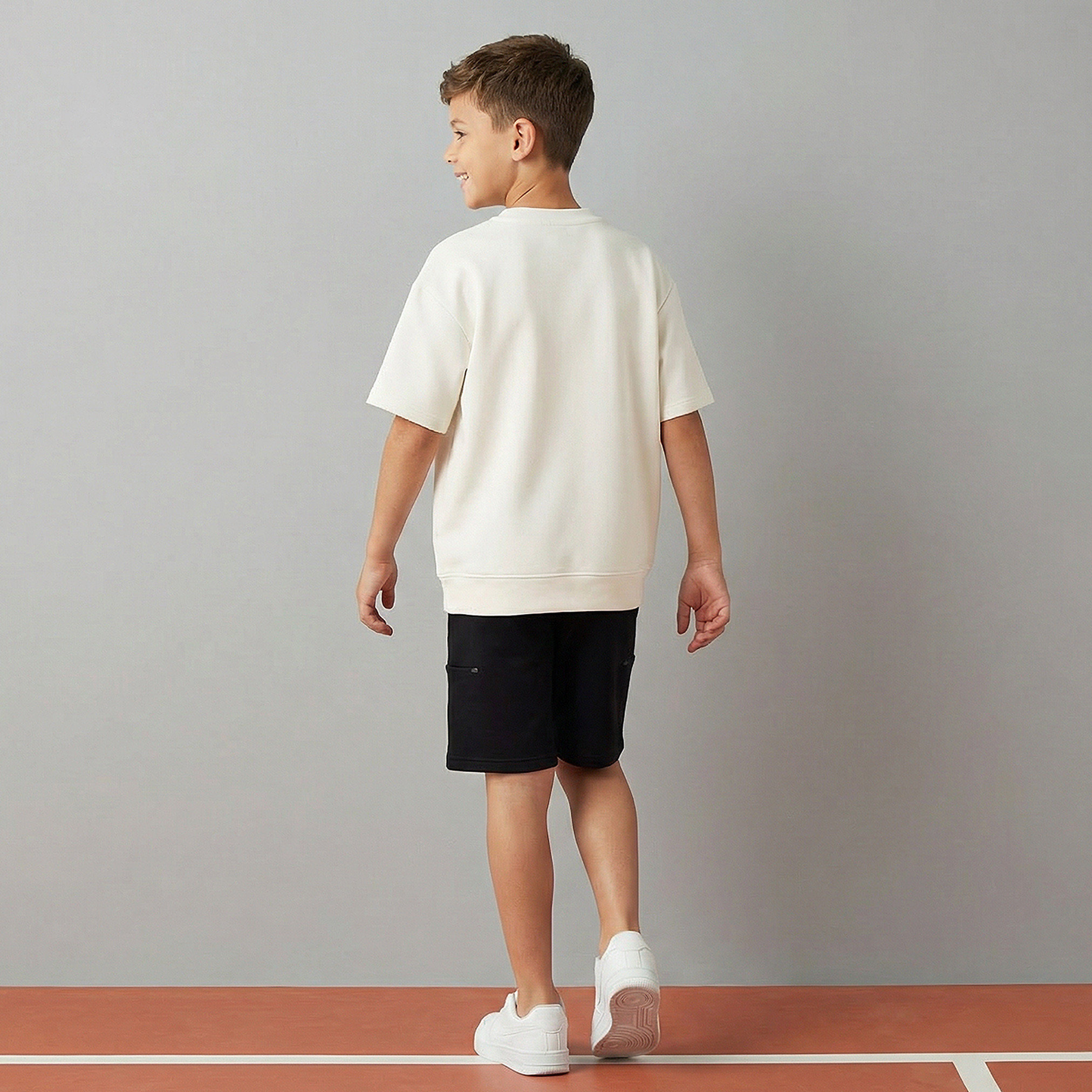Kappa Crew Neck Short Sleeves T-shirt and Shorts Set with Logo Print-boys-clothing-sportswear-sets-image-3