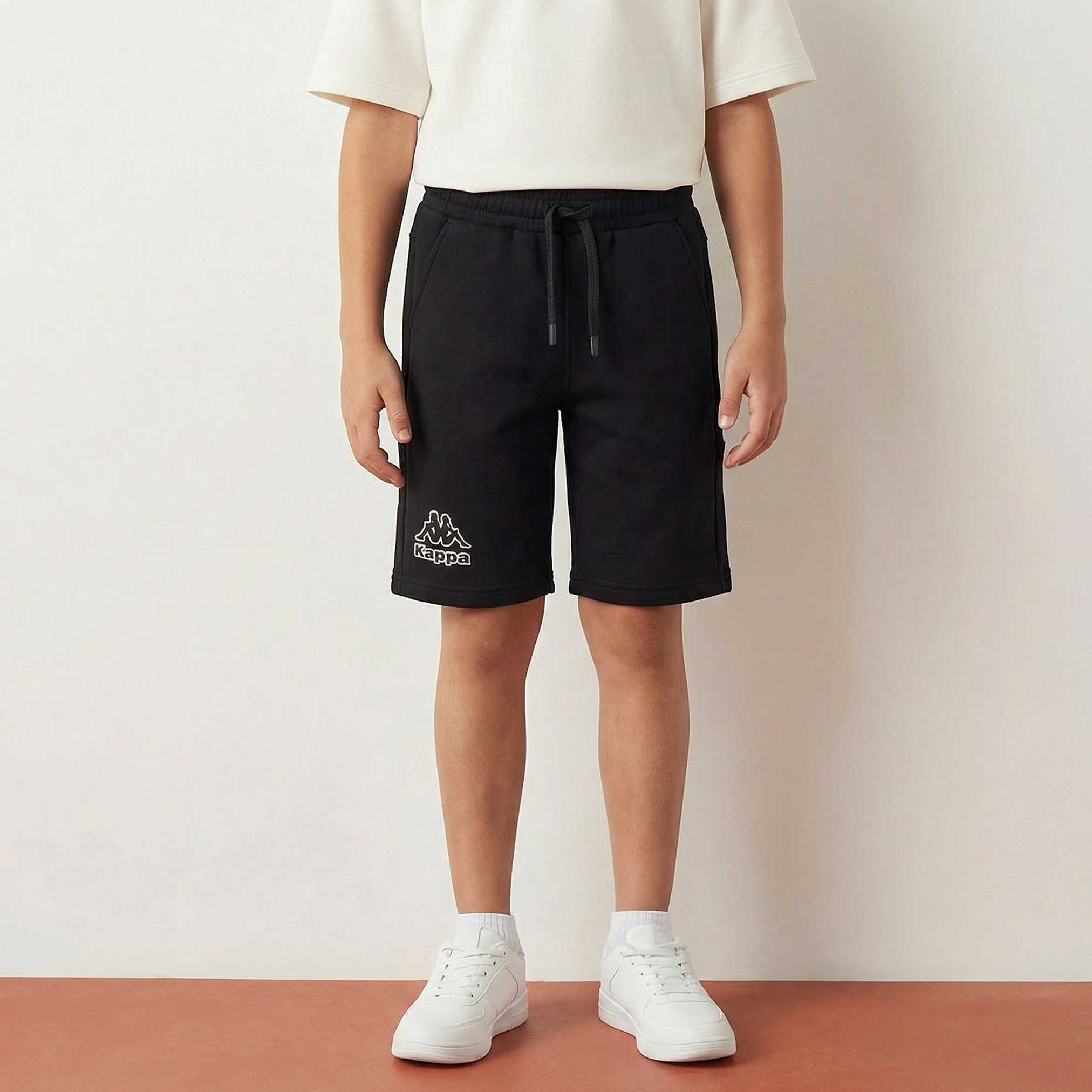 Kappa Crew Neck Short Sleeves T-shirt and Shorts Set with Logo Print-boys-clothing-sportswear-sets-image-4