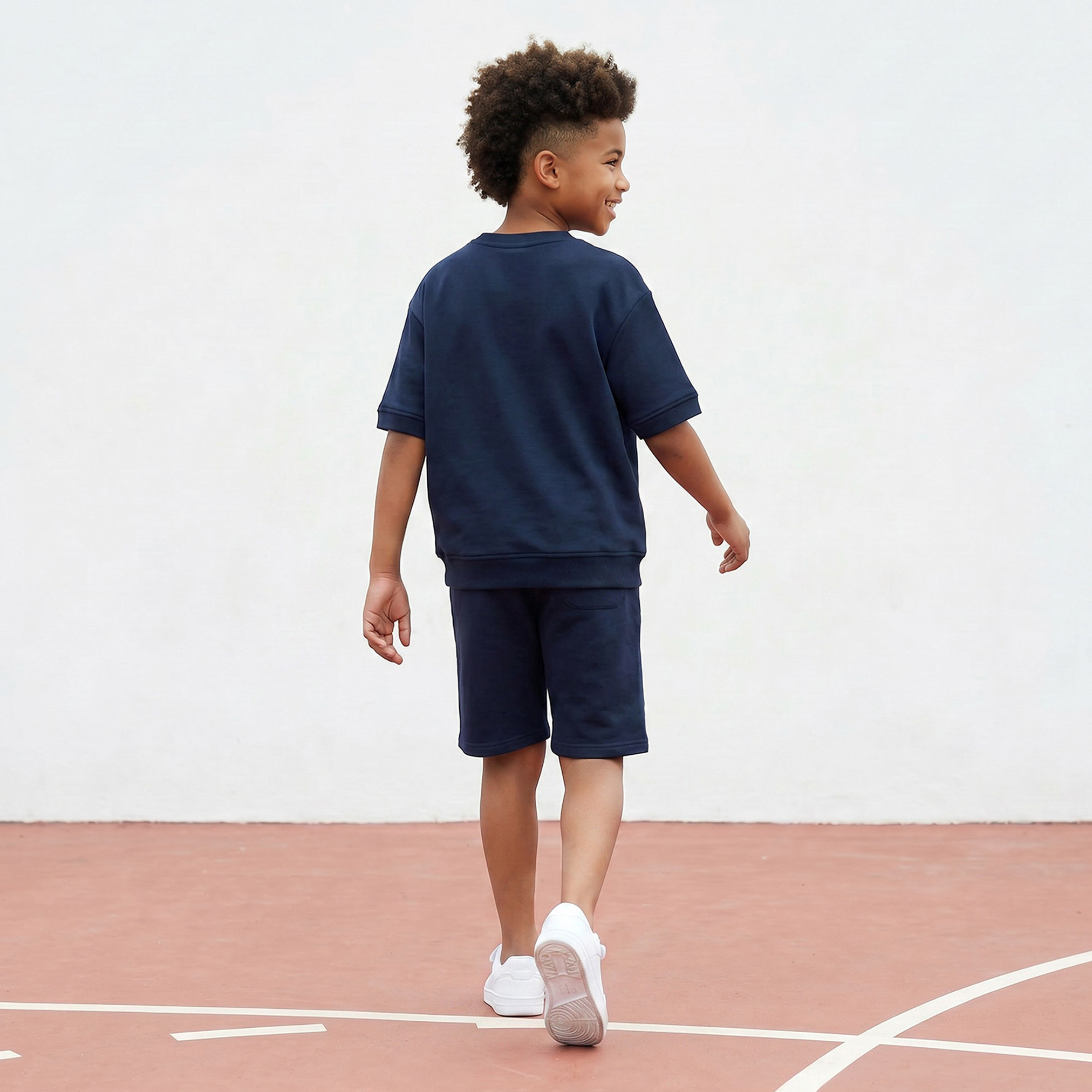 Kappa Crew Neck Short Sleeves T-shirt and Shorts Set with Logo Print-boys-clothing-setsandcoords-image-3
