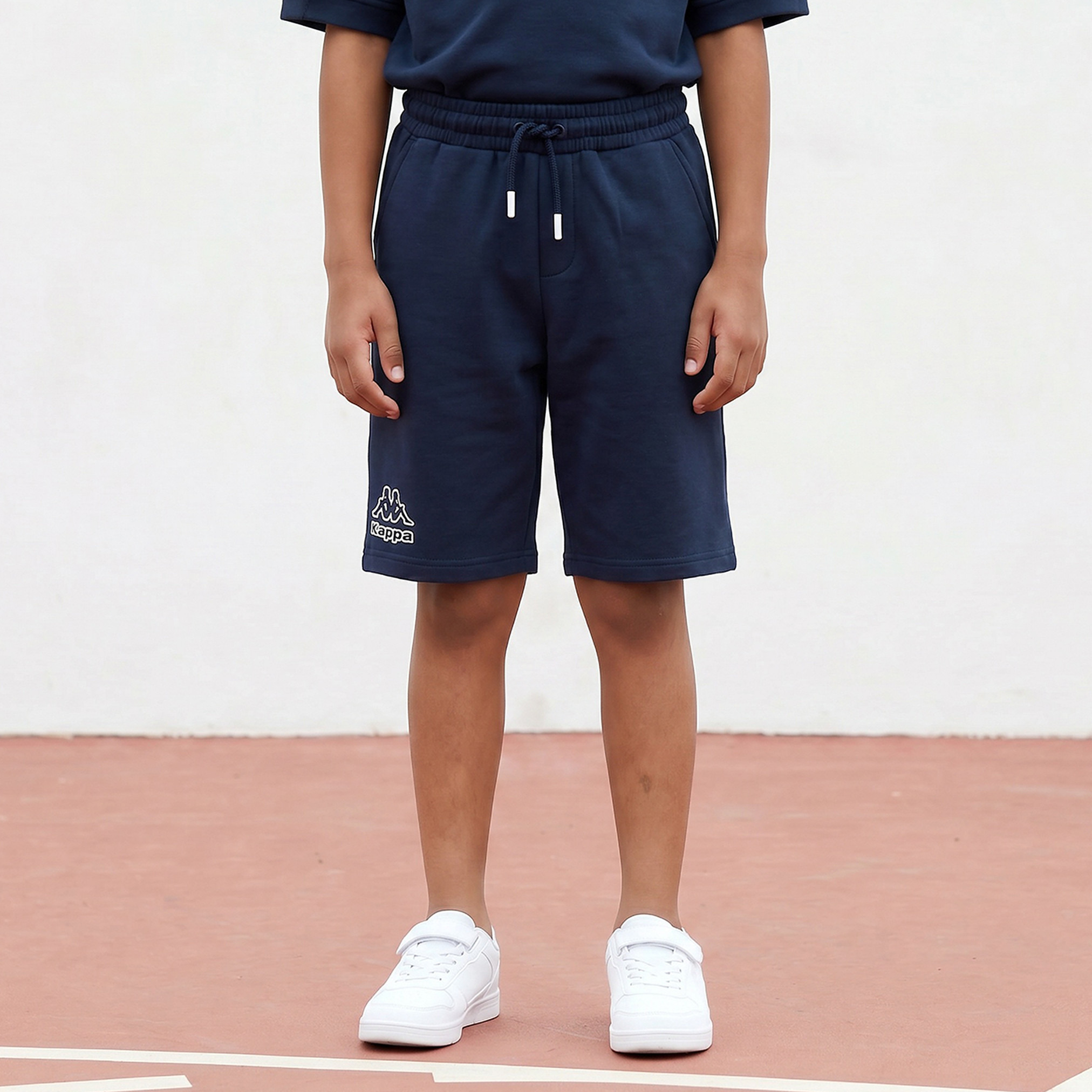 Kappa Crew Neck Short Sleeves T-shirt and Shorts Set with Logo Print-boys-clothing-setsandcoords-image-4