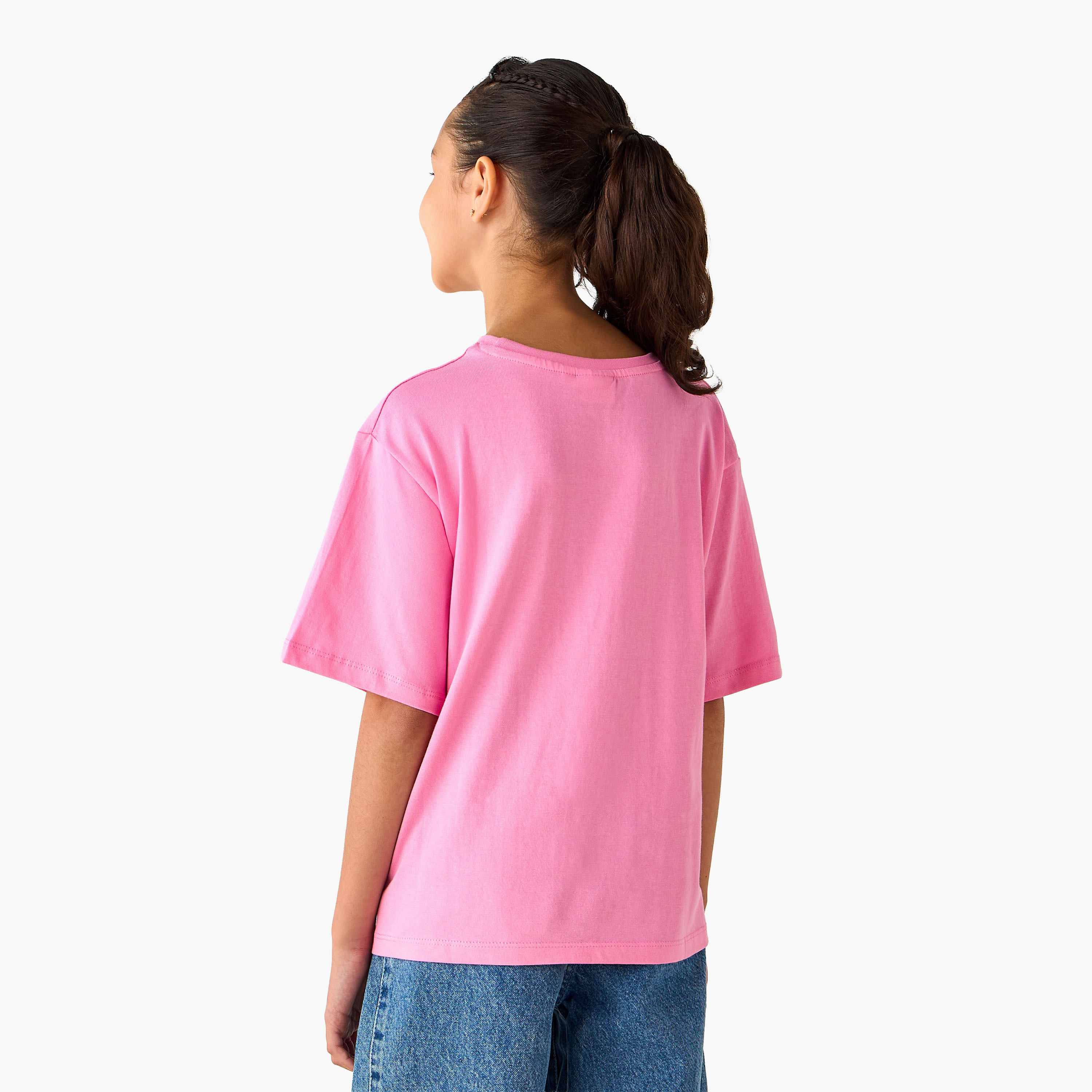 Juniors Crew Neck Short Sleeves T-shirt with Strawberry Print-girls-clothing-tshirts-image-3
