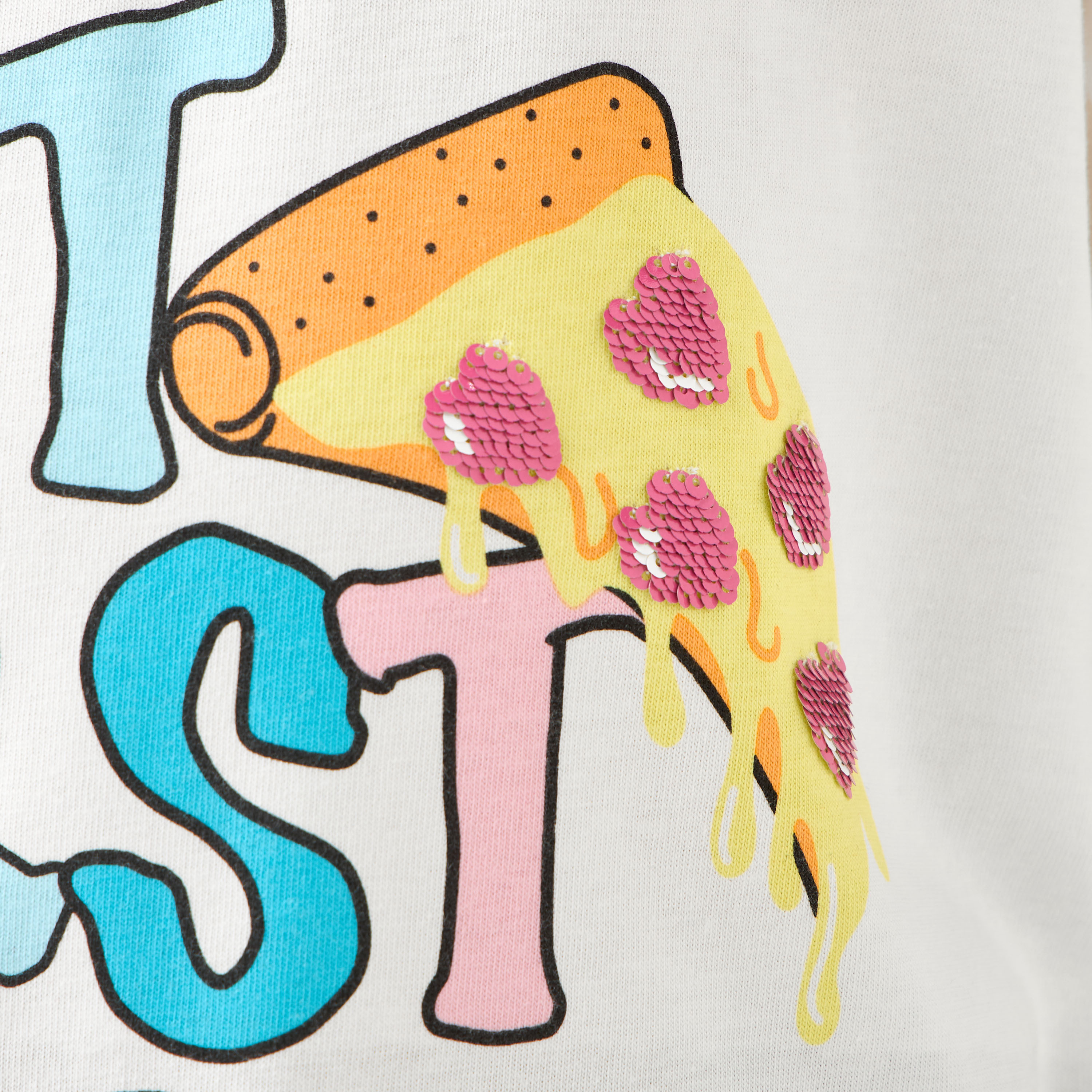 تيشيرت بياقة ضيقة وأكمام قصيرة وطبعات من جونيورز-girls-clothing-tshirts-image-1