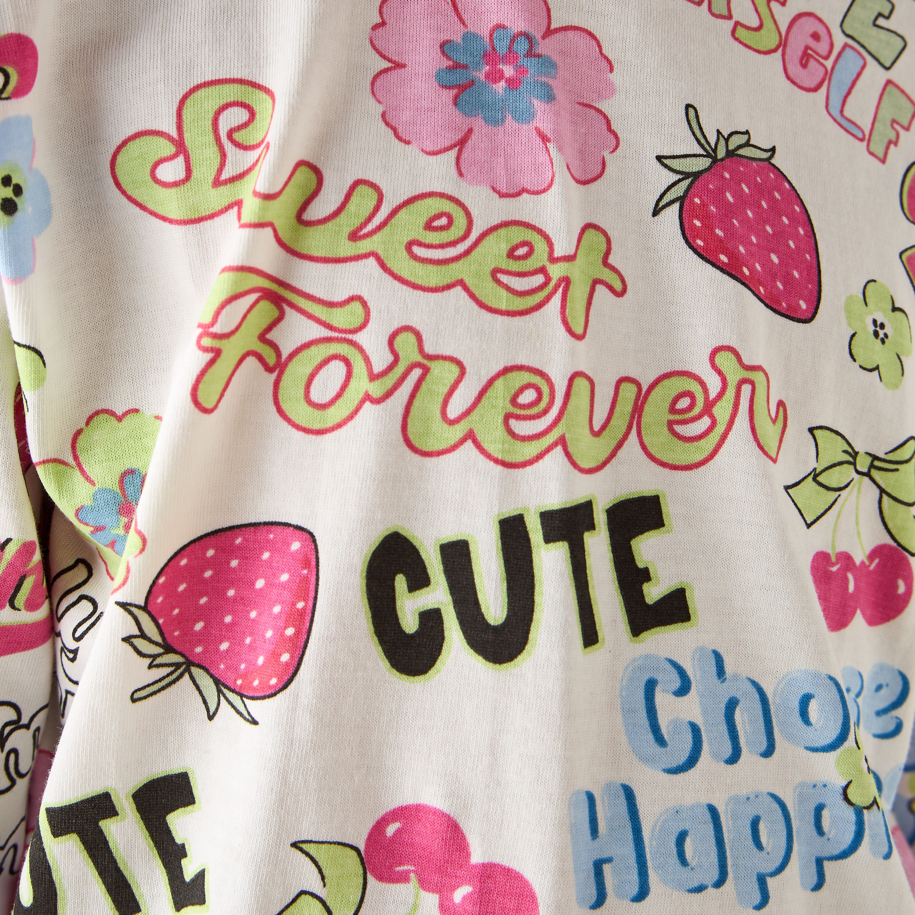 تيشيرت بأكمام طويلة وياقة ضيقة وطبعات من جونيورز-girls-clothing-tshirts-image-1