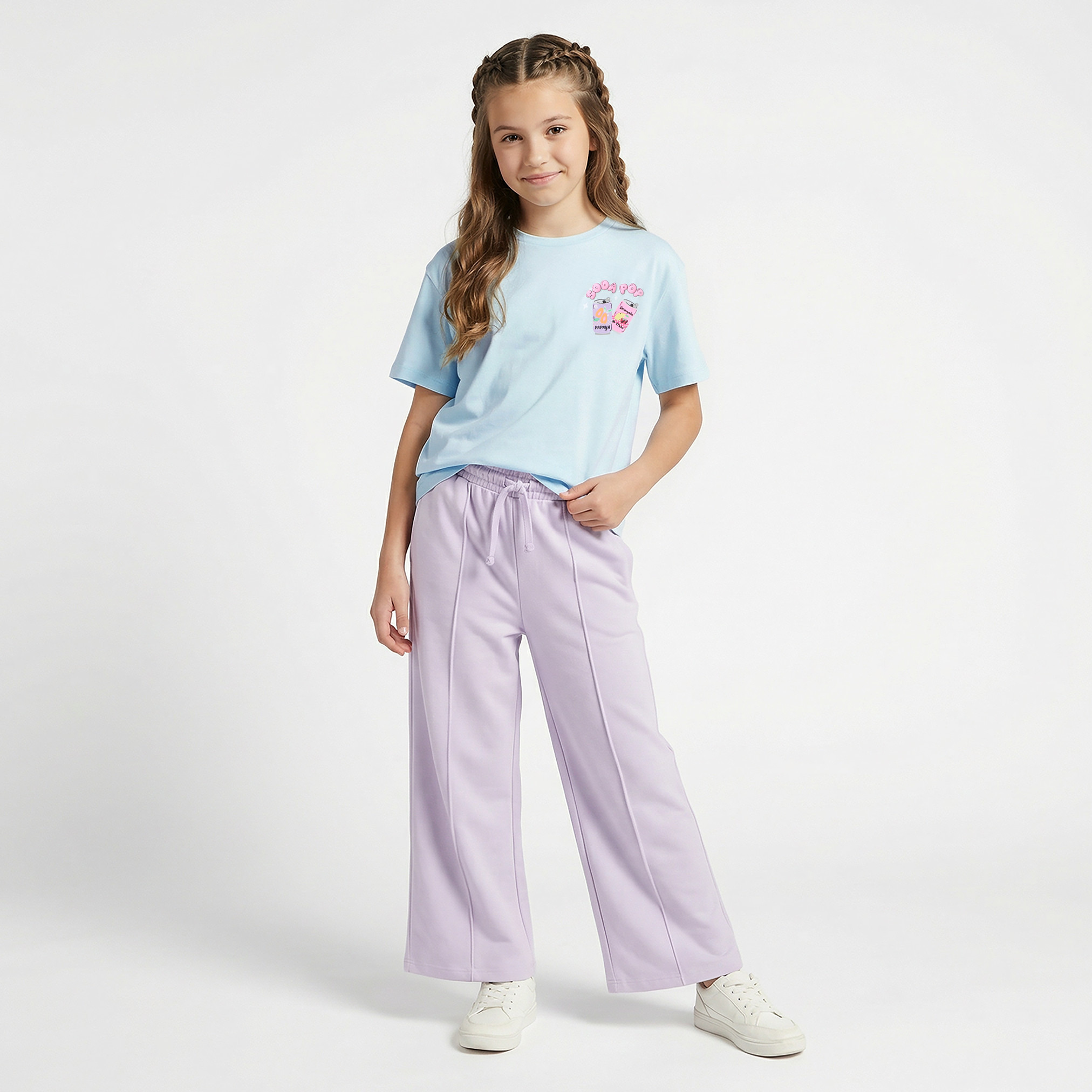 Juniors Crew Neck Short Sleeves T-shirt with Graphic Print-girls-clothing-tshirts-image-2