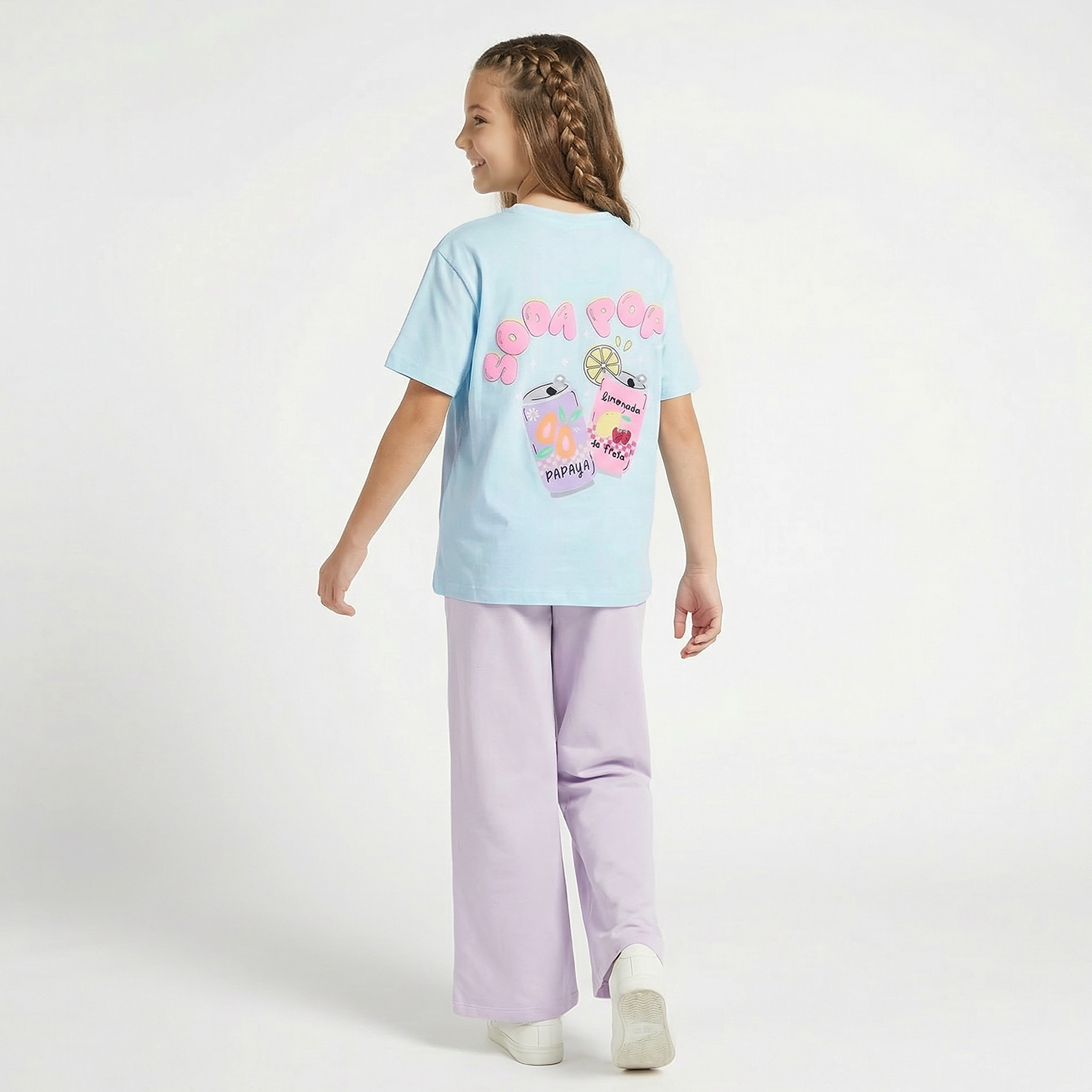 Juniors Crew Neck Short Sleeves T-shirt with Graphic Print-girls-clothing-tshirts-image-3