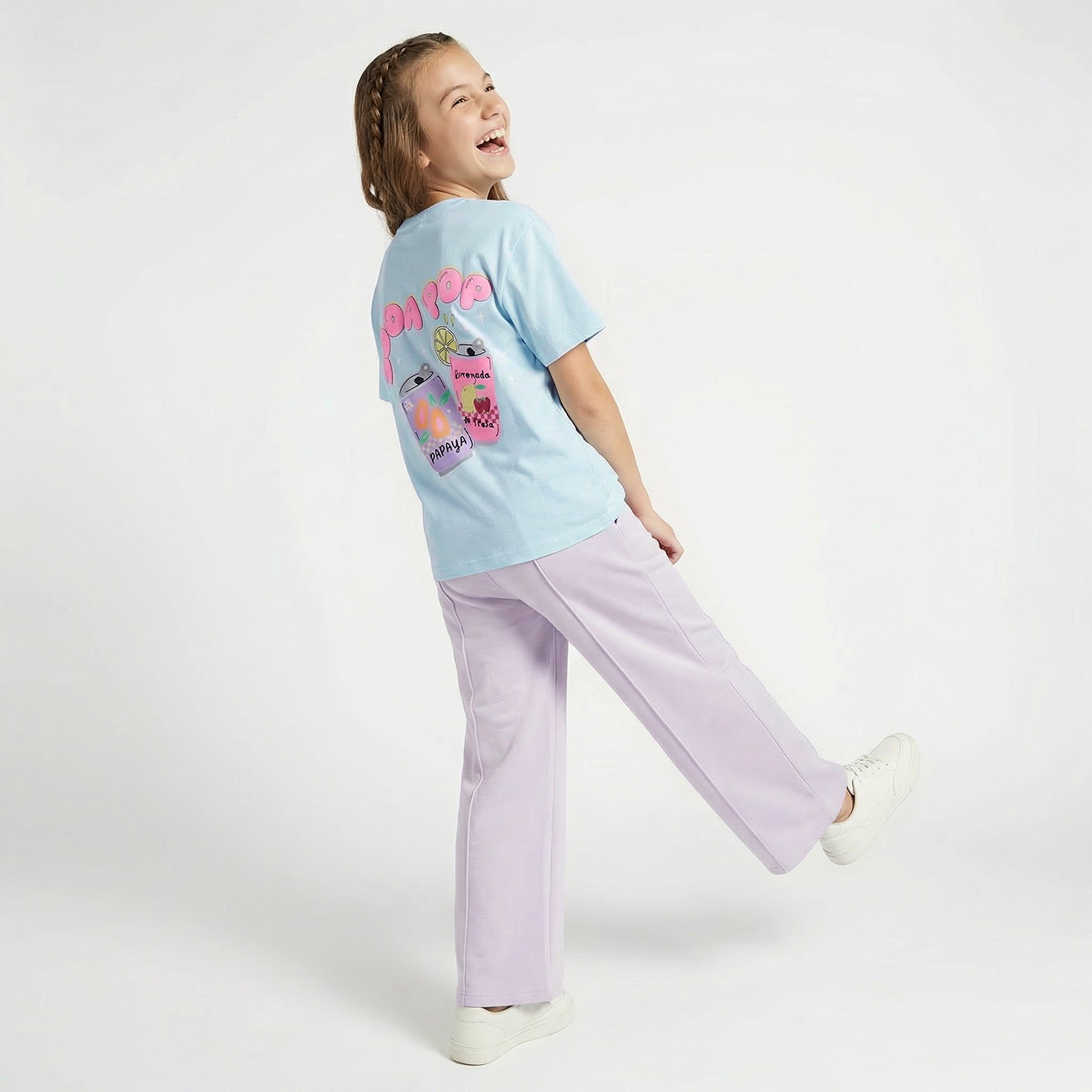 Juniors Crew Neck Short Sleeves T-shirt with Graphic Print-girls-clothing-tshirts-image-5