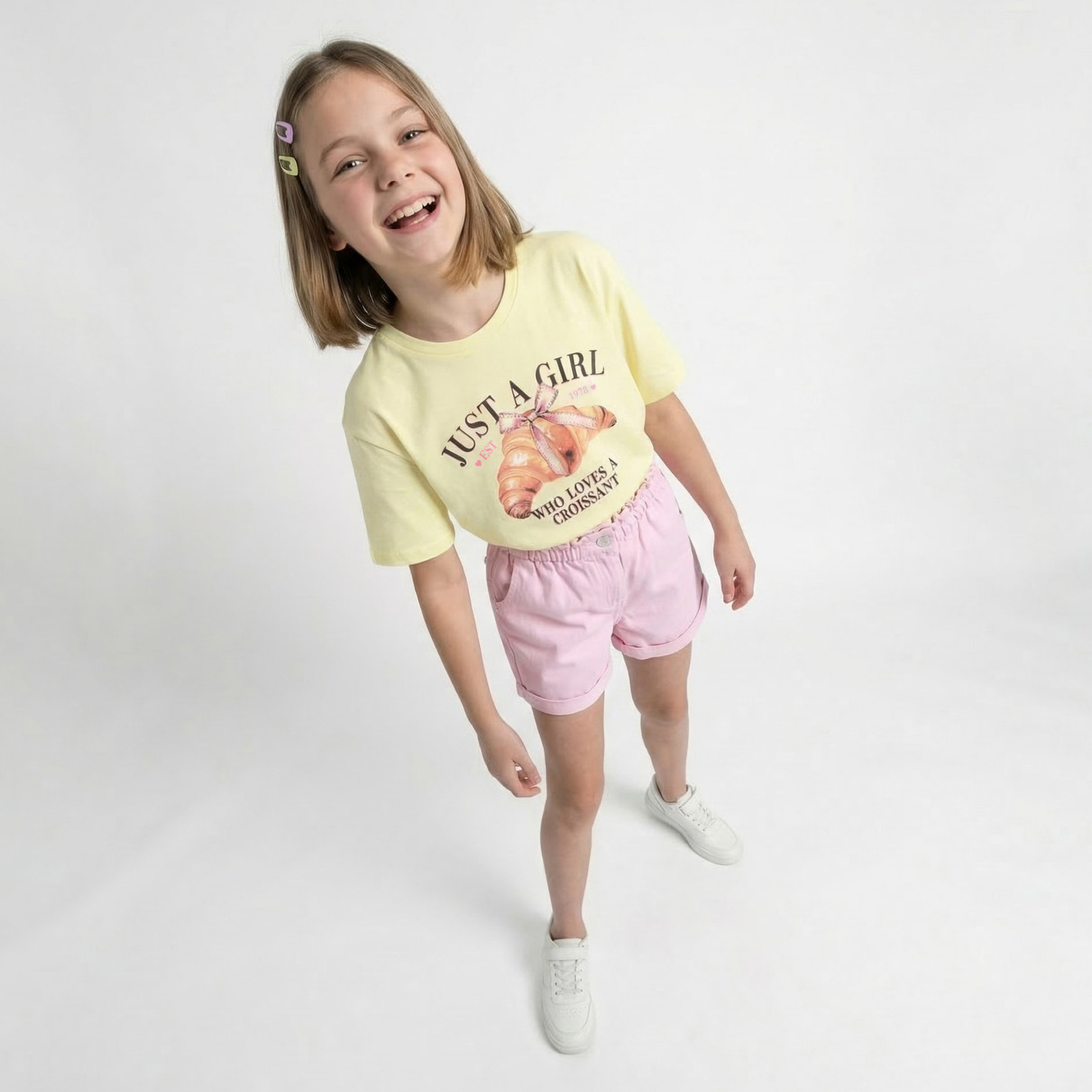 Juniors Crew Neck Short Sleeves T-shirt with Studded Detail-girls-clothing-tshirts-image-2