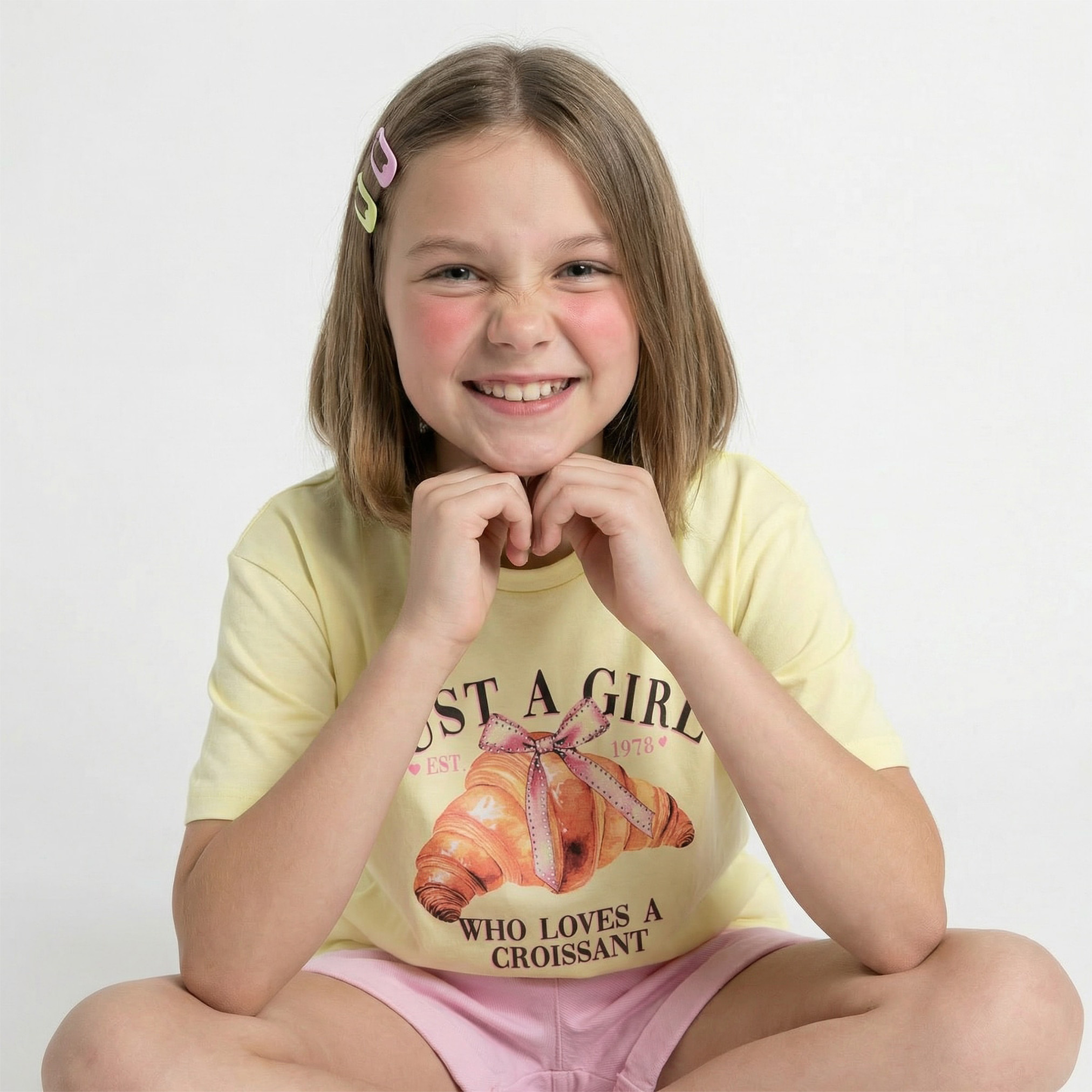 Juniors Crew Neck Short Sleeves T-shirt with Studded Detail-girls-clothing-tshirts-image-5