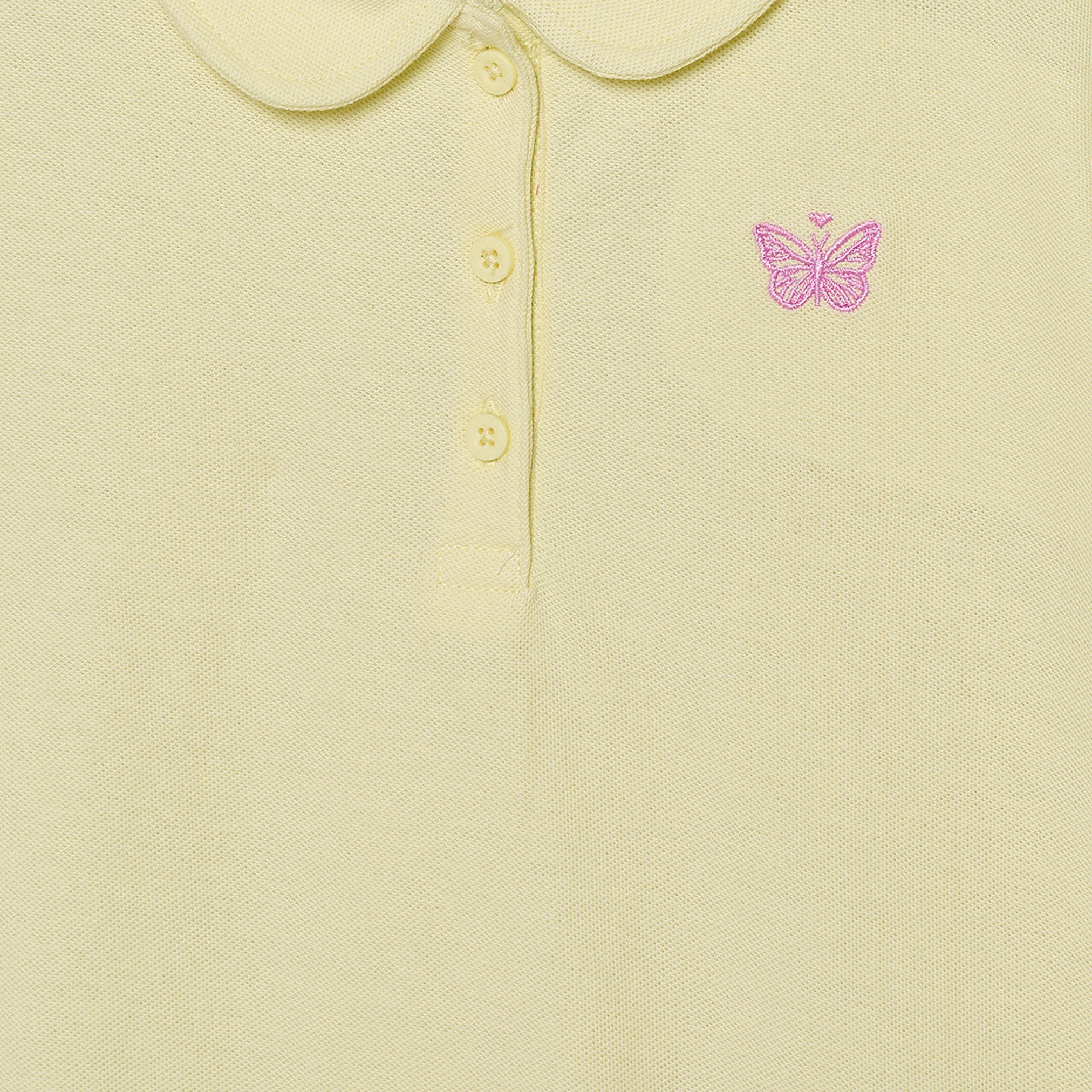 Juniors Collared Short Sleeve Polo T-shirt with Butterfly Embroidery-girls-clothing-tshirts-image-4