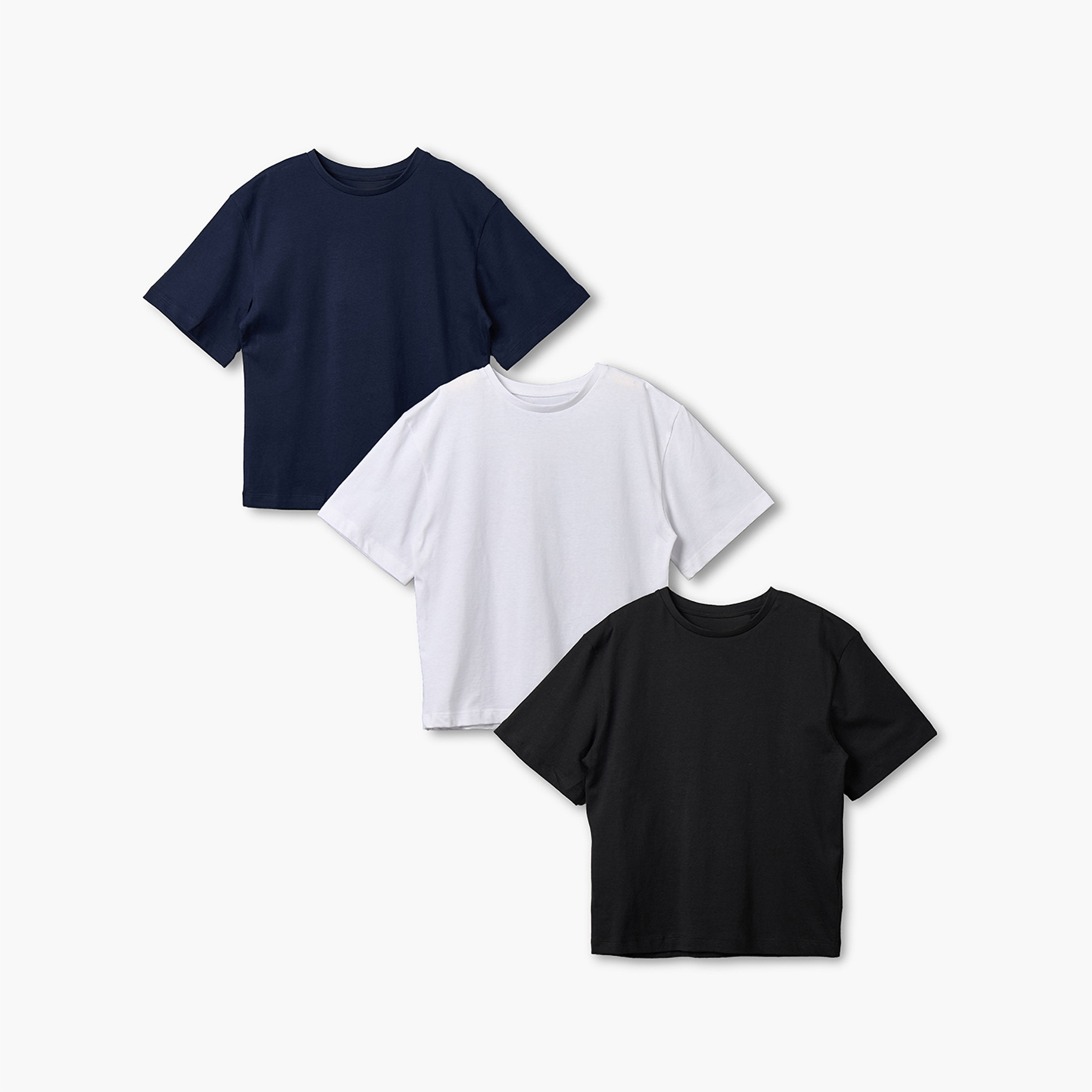 Pack of 3 Juniors Crew Neck Short Sleeves T-shirt-girls-clothing-tshirts-image-1