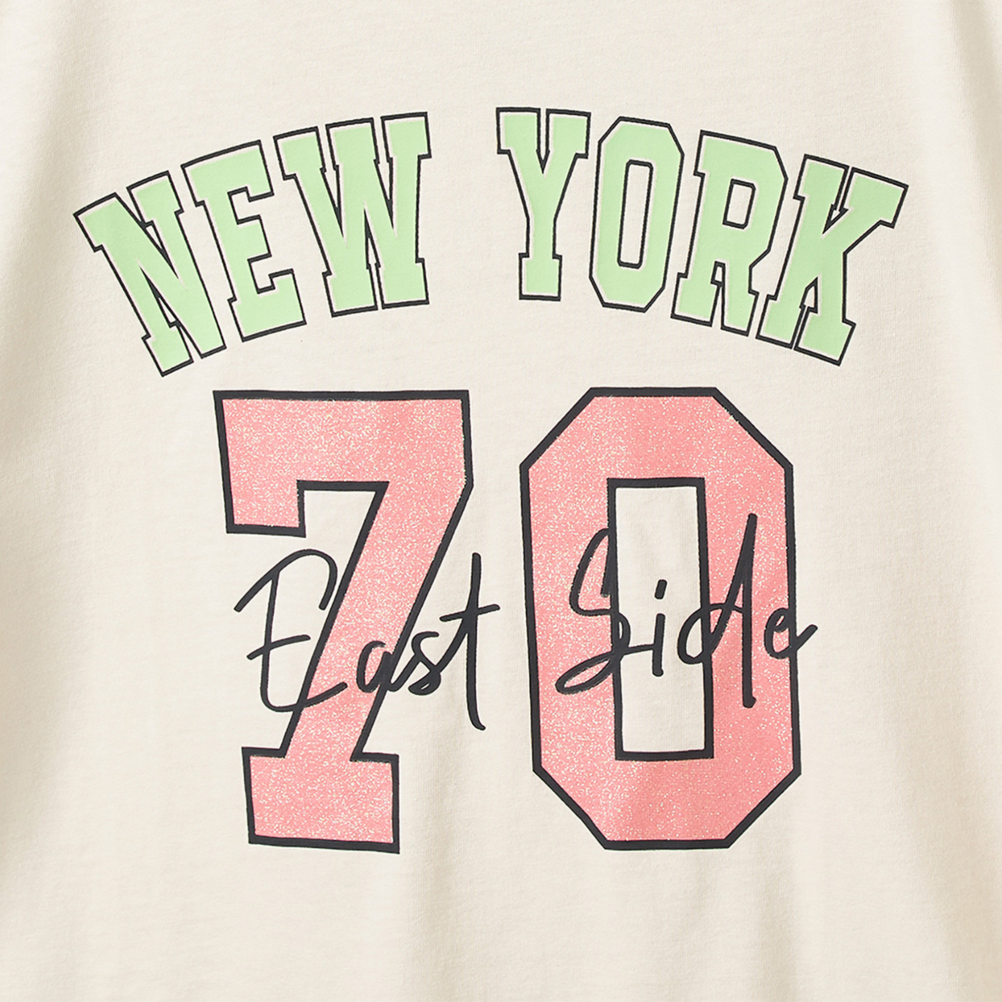 Juniors Crew Neck Short Sleeves T-shirt with New York Print-girls-clothing-tshirts-image-4