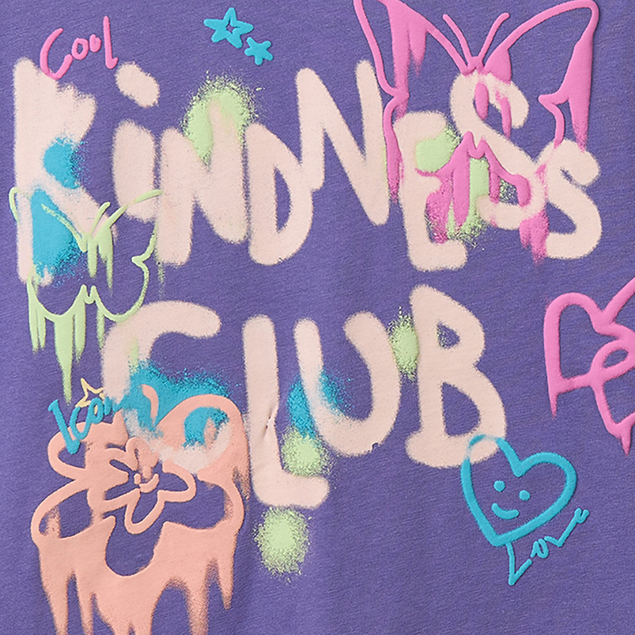 Juniors Crew Neck Short Sleeves T-shirt with Graphic Print-girls-clothing-tshirts-image-4