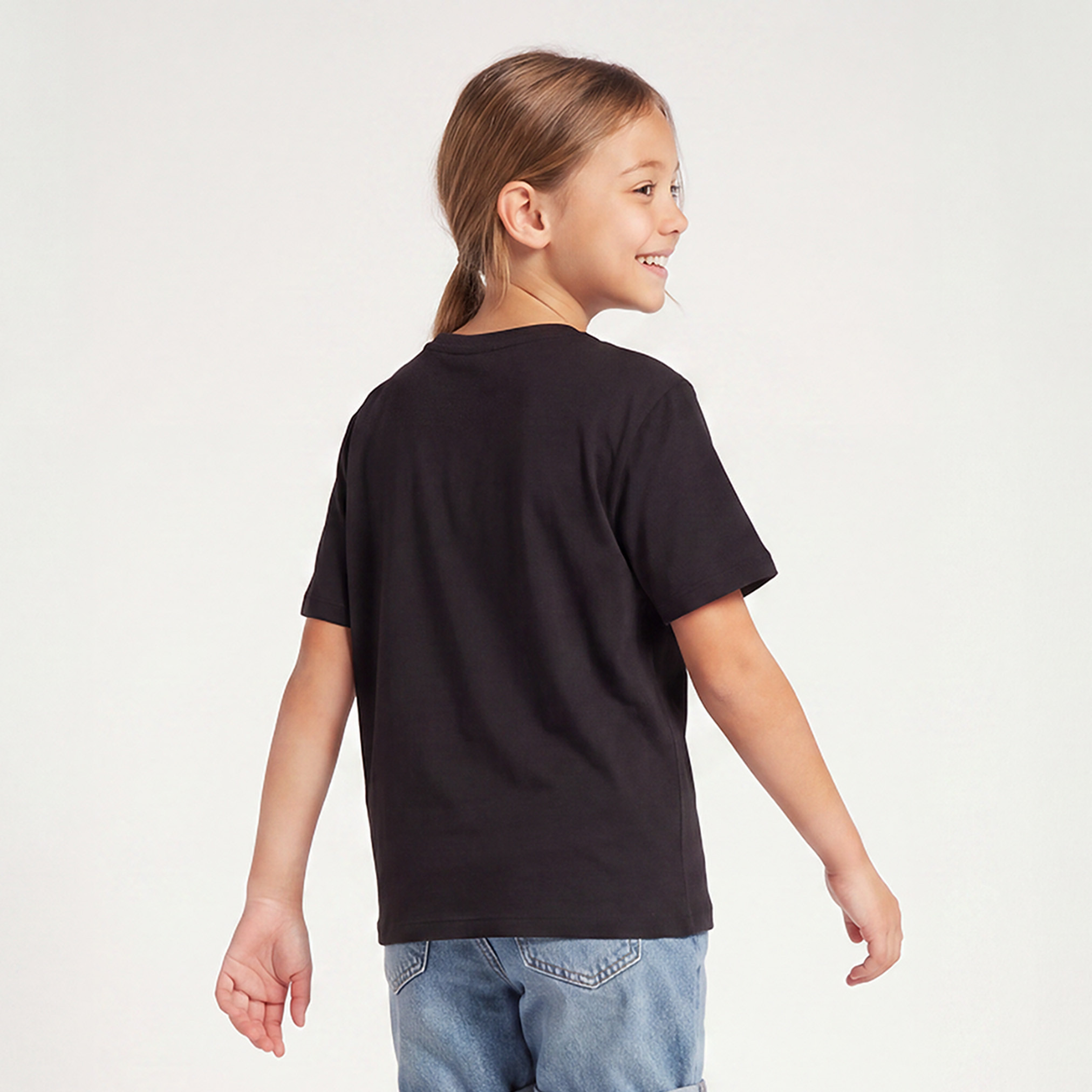 Juniors Crew Neck Short Sleeves T-shirt with Lemon Embroidery-girls-clothing-tshirts-image-2
