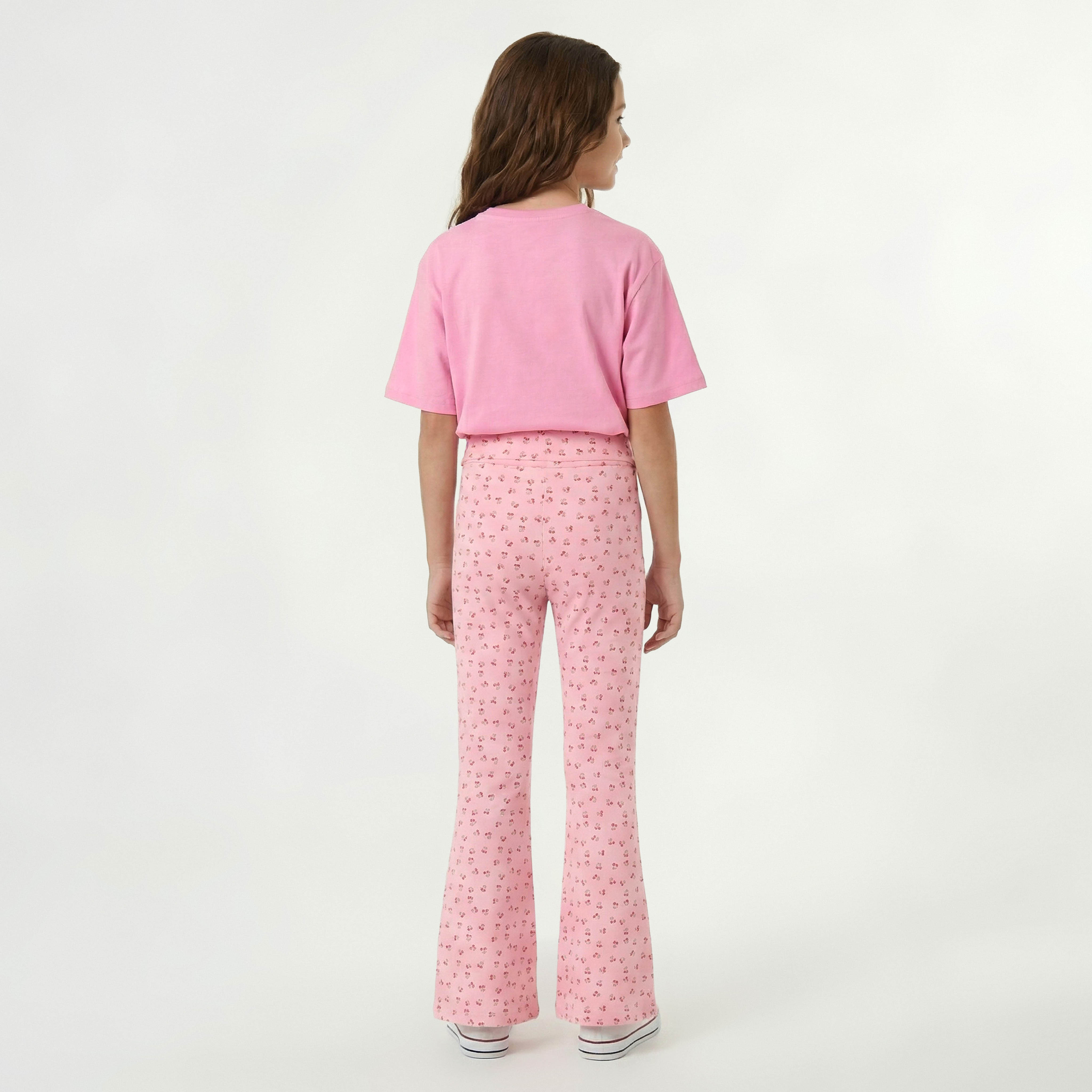 Juniors Flared Leggings with Cherry Print-girls-clothing-bottoms-leggings-image-3