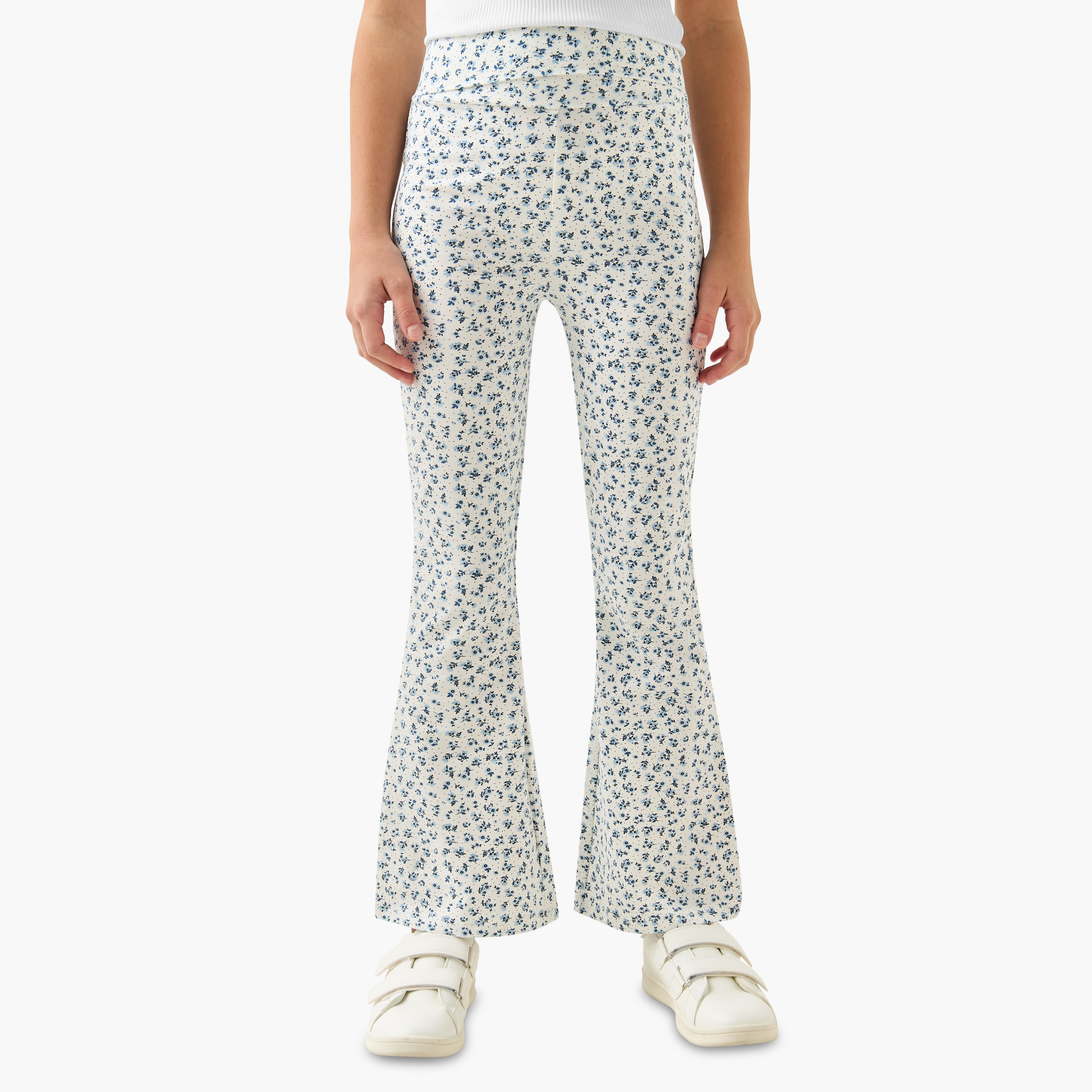 Juniors Leggings with Flared Hem-girls-clothing-bottoms-leggings-image-1
