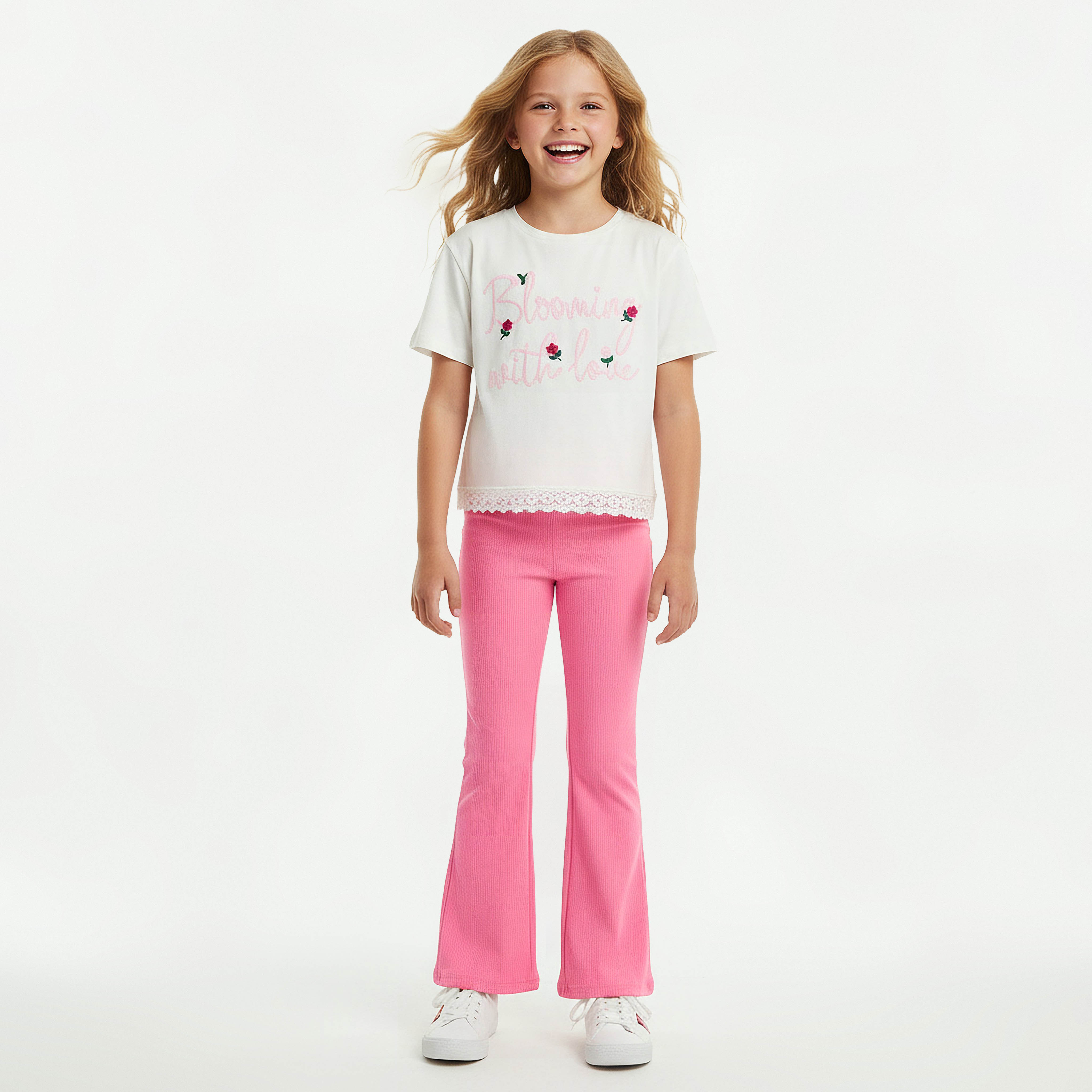 بنطلون ليقنز واسع من الأسفل للبنات من جونيورز-girls-clothing-bottoms-leggings-image-4