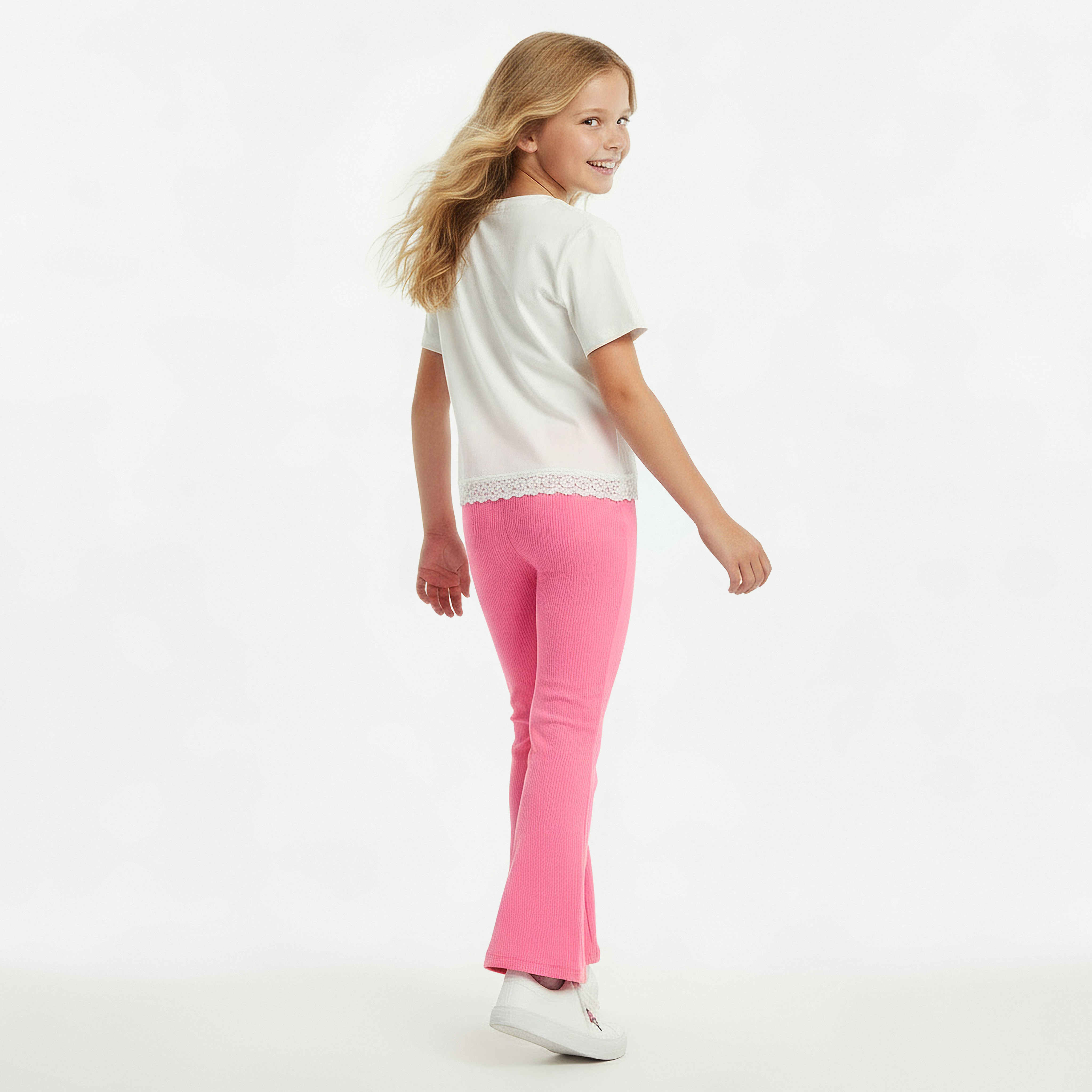 بنطلون ليقنز واسع من الأسفل للبنات من جونيورز-girls-clothing-bottoms-leggings-image-3