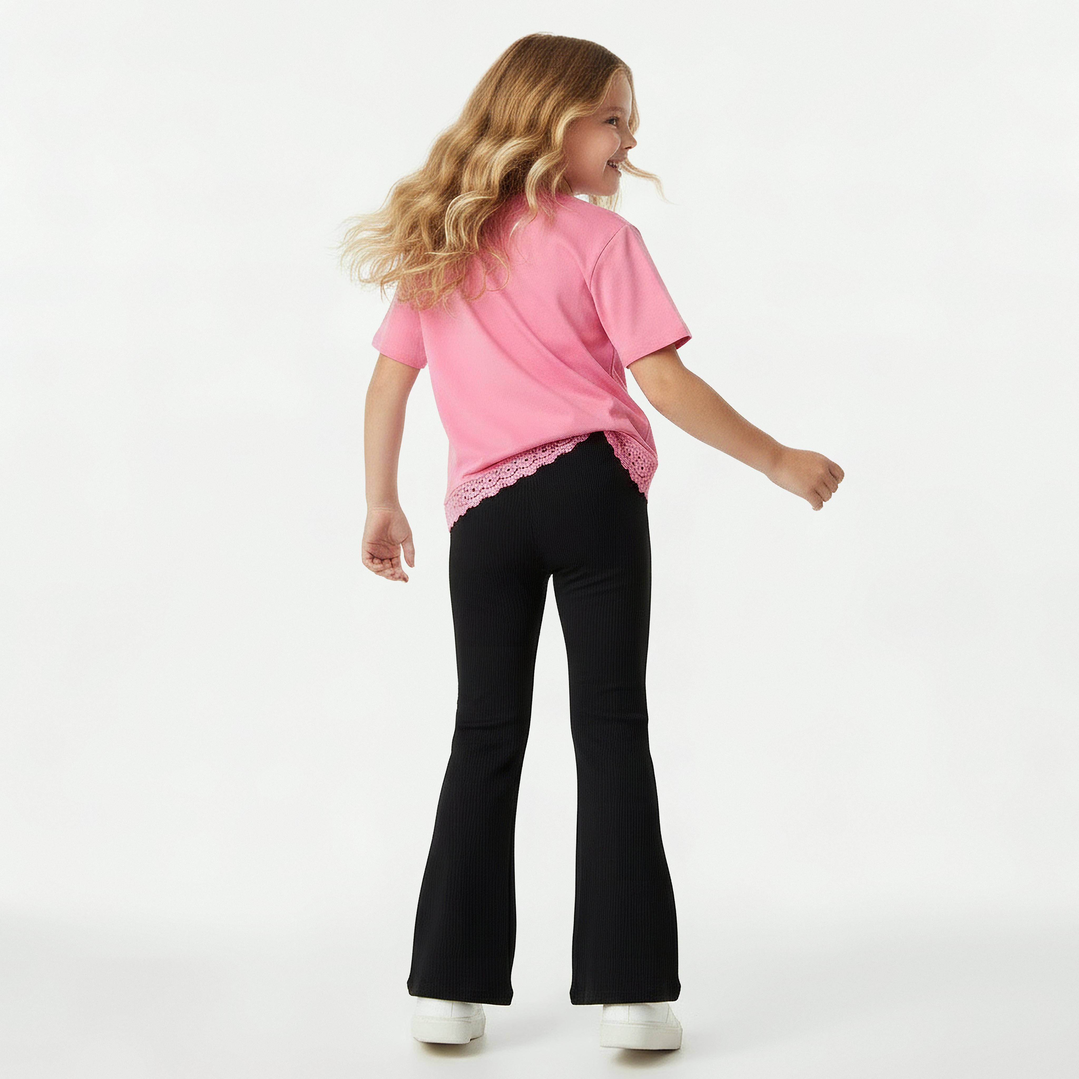 Juniors Leggings with Flared Hem-girls-clothing-bottoms-leggings-image-3