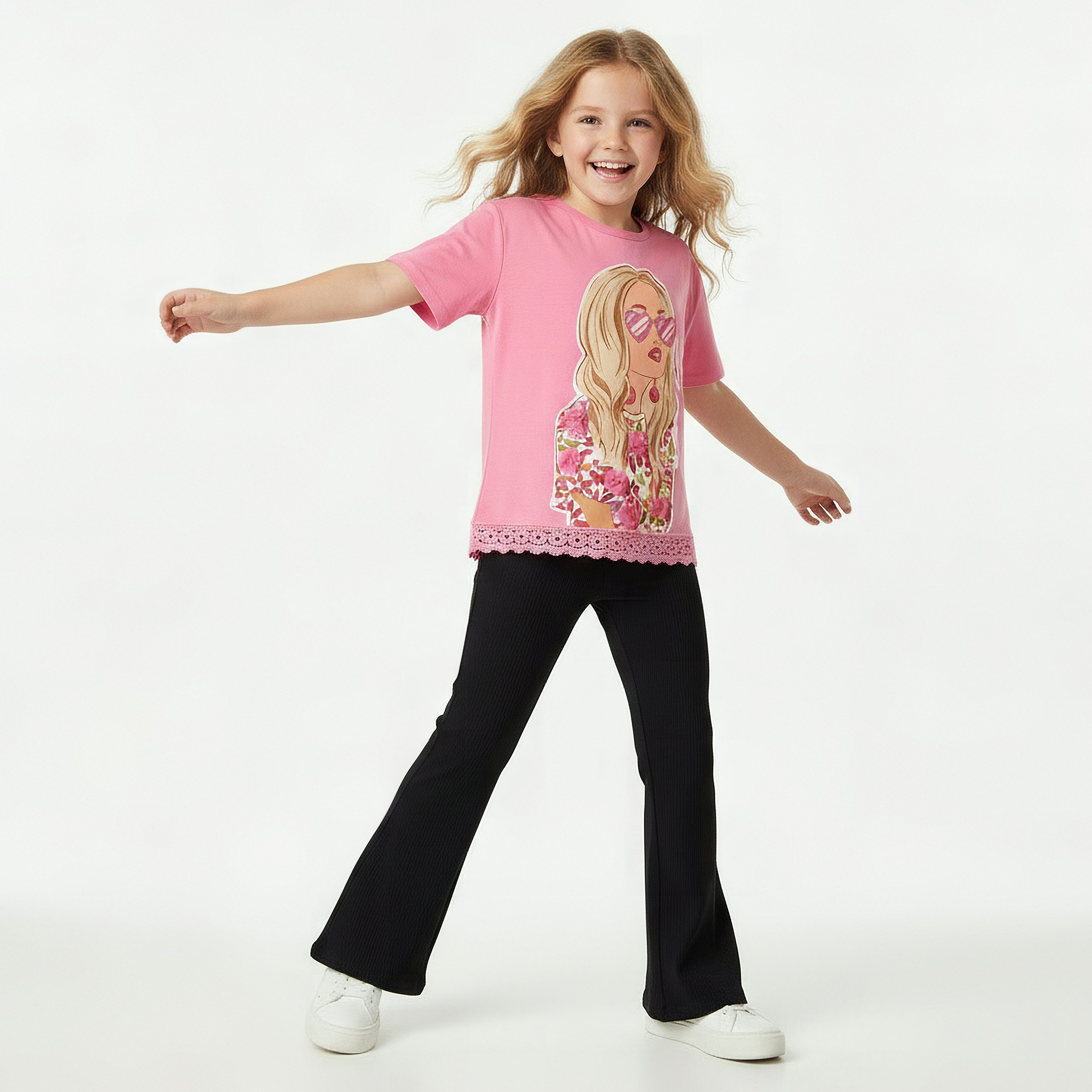 Juniors Leggings with Flared Hem-girls-clothing-bottoms-leggings-image-5