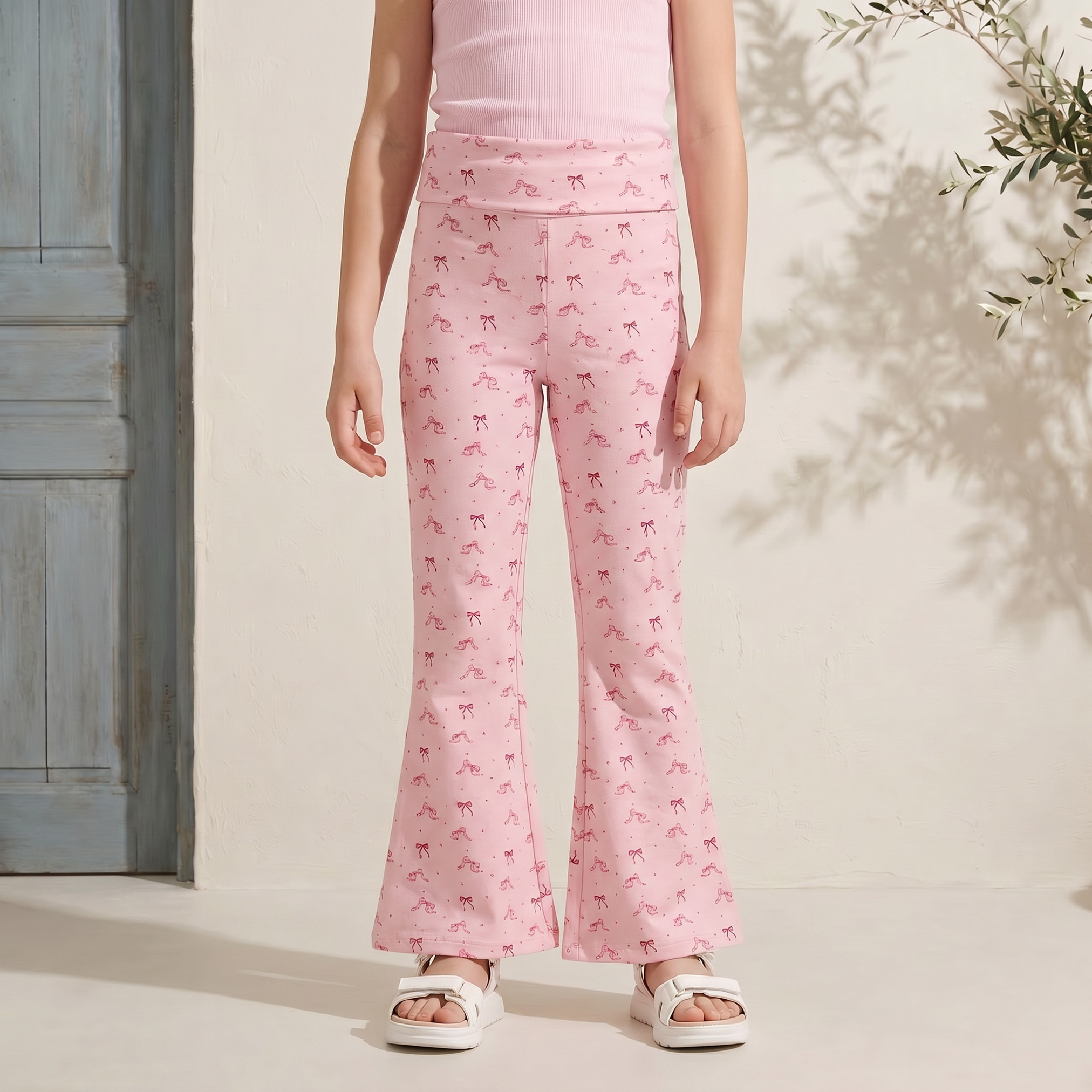 Juniors Leggings with Flared Hem-girls-clothing-bottoms-leggings-image-1