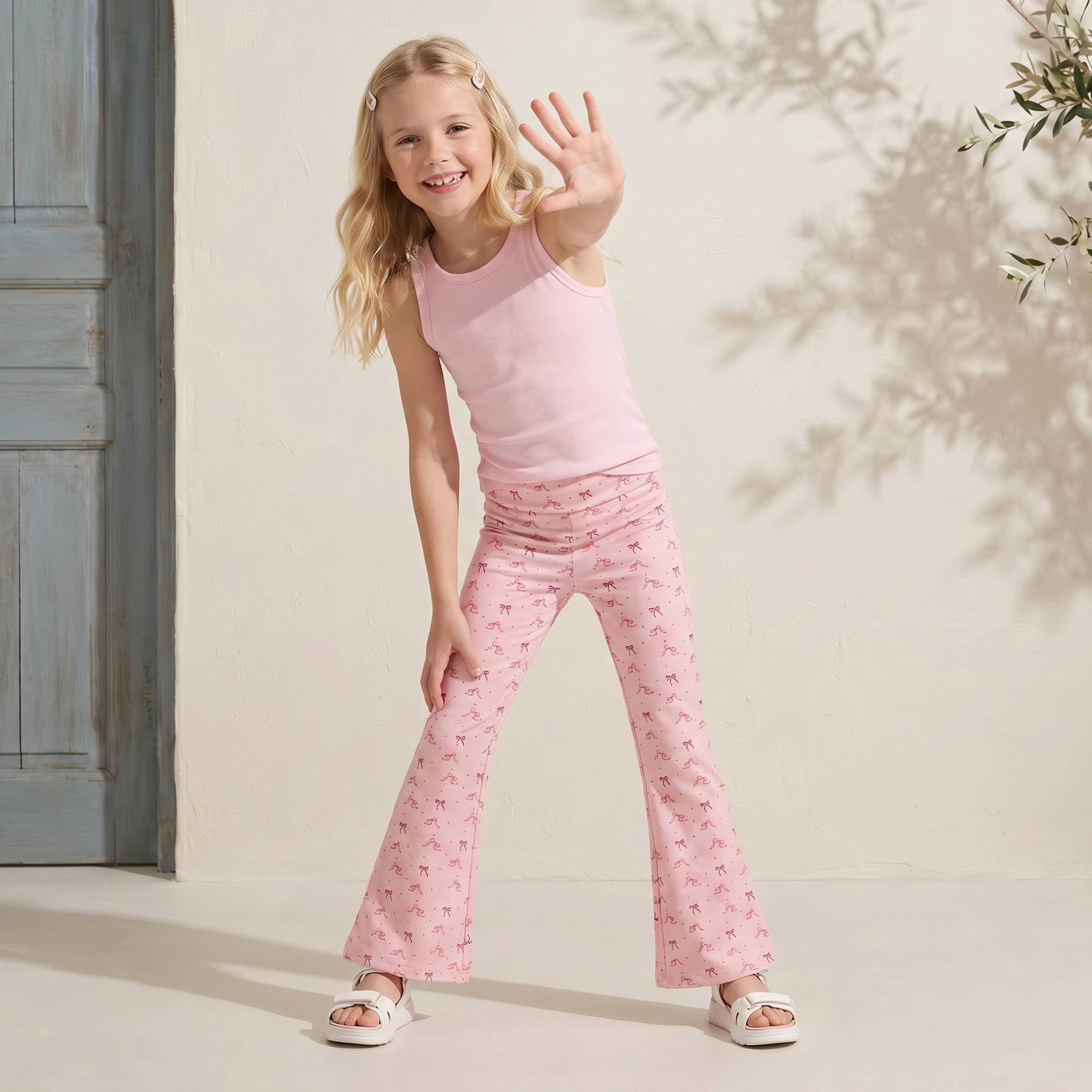 Juniors Leggings with Flared Hem-girls-clothing-bottoms-leggings-image-5