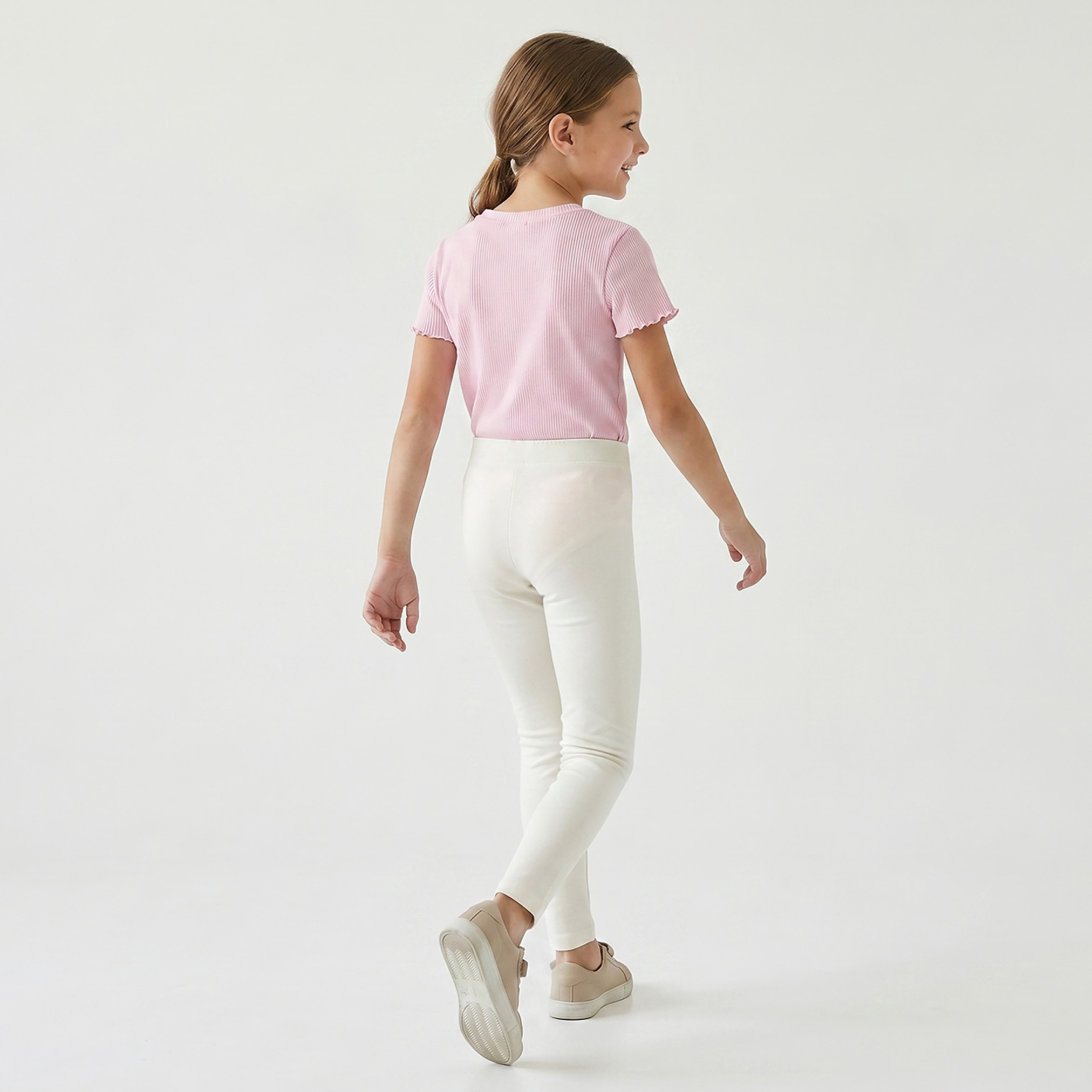 Pack of 2 Juniors Leggings with Elasticated Waist-girls-clothing-bottoms-leggings-image-4