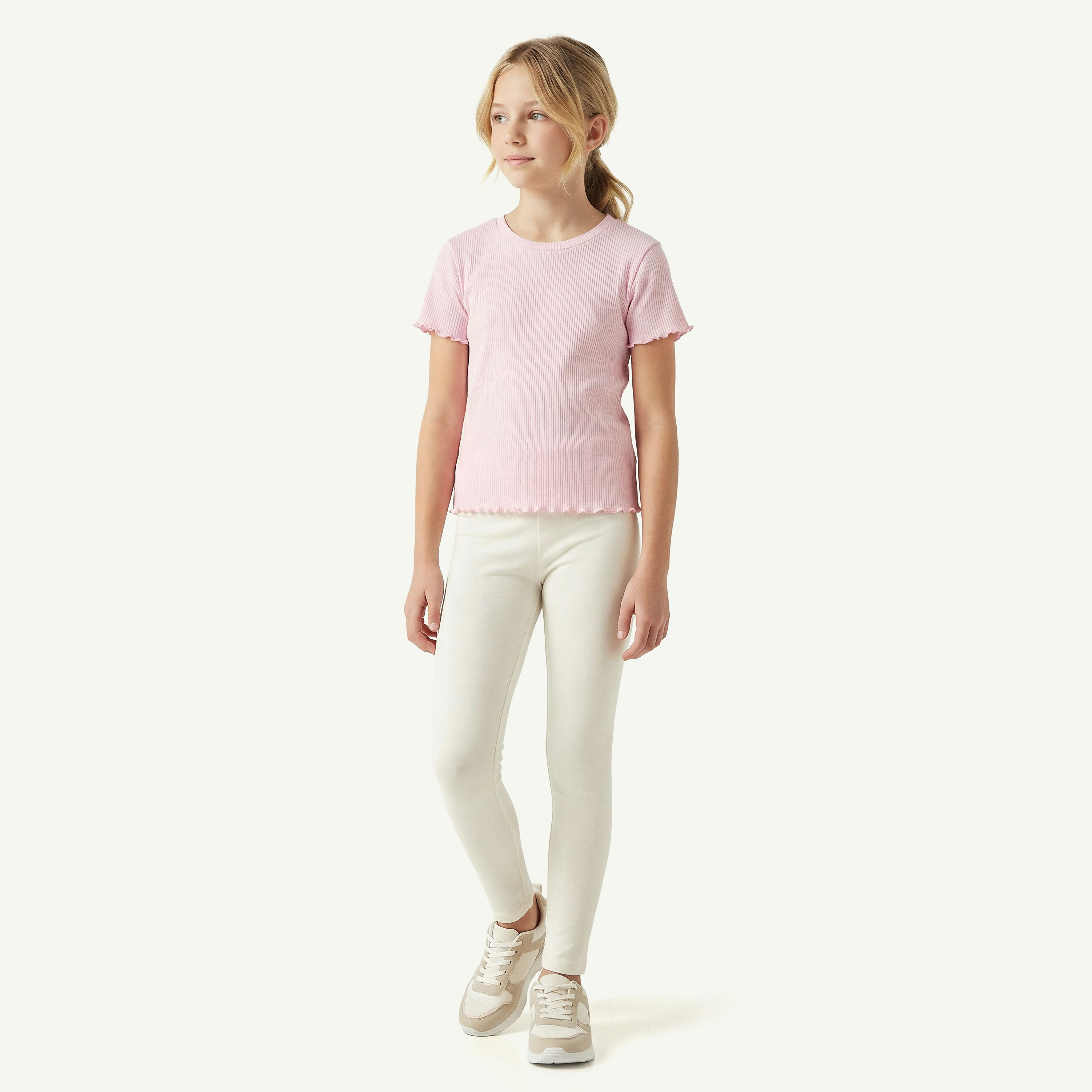 Juniors Leggings with Solid Design-girls-clothing-bottoms-leggings-image-2