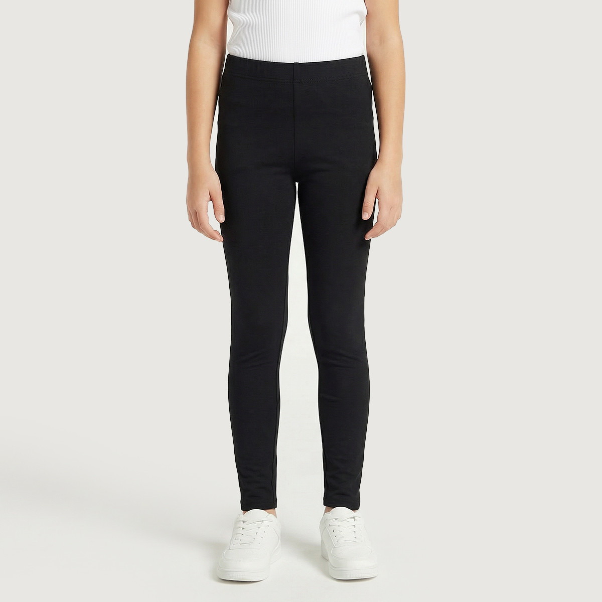 Juniors Leggings with Elasticated Waistband-girls-clothing-bottoms-leggings-image-1