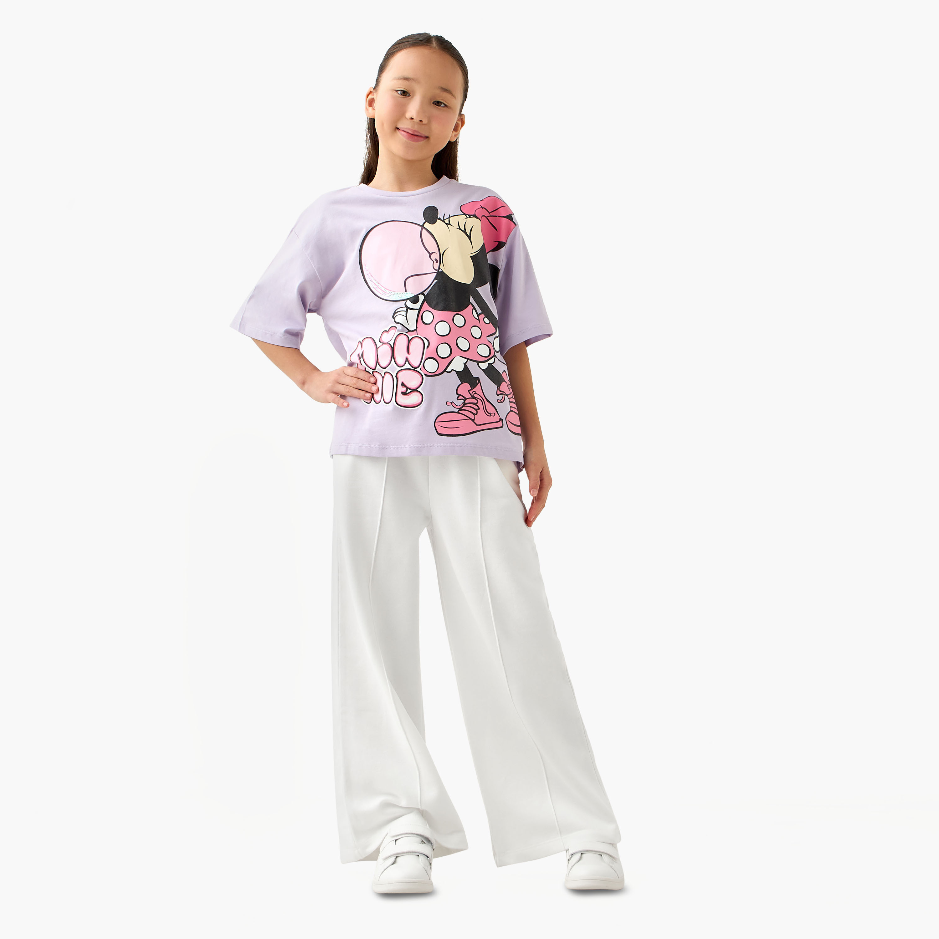 Juniors Elasticated Drawstring Waist Wide Leg Track Pants-girls-clothing-bottoms-joggersandtrackpants-image-2