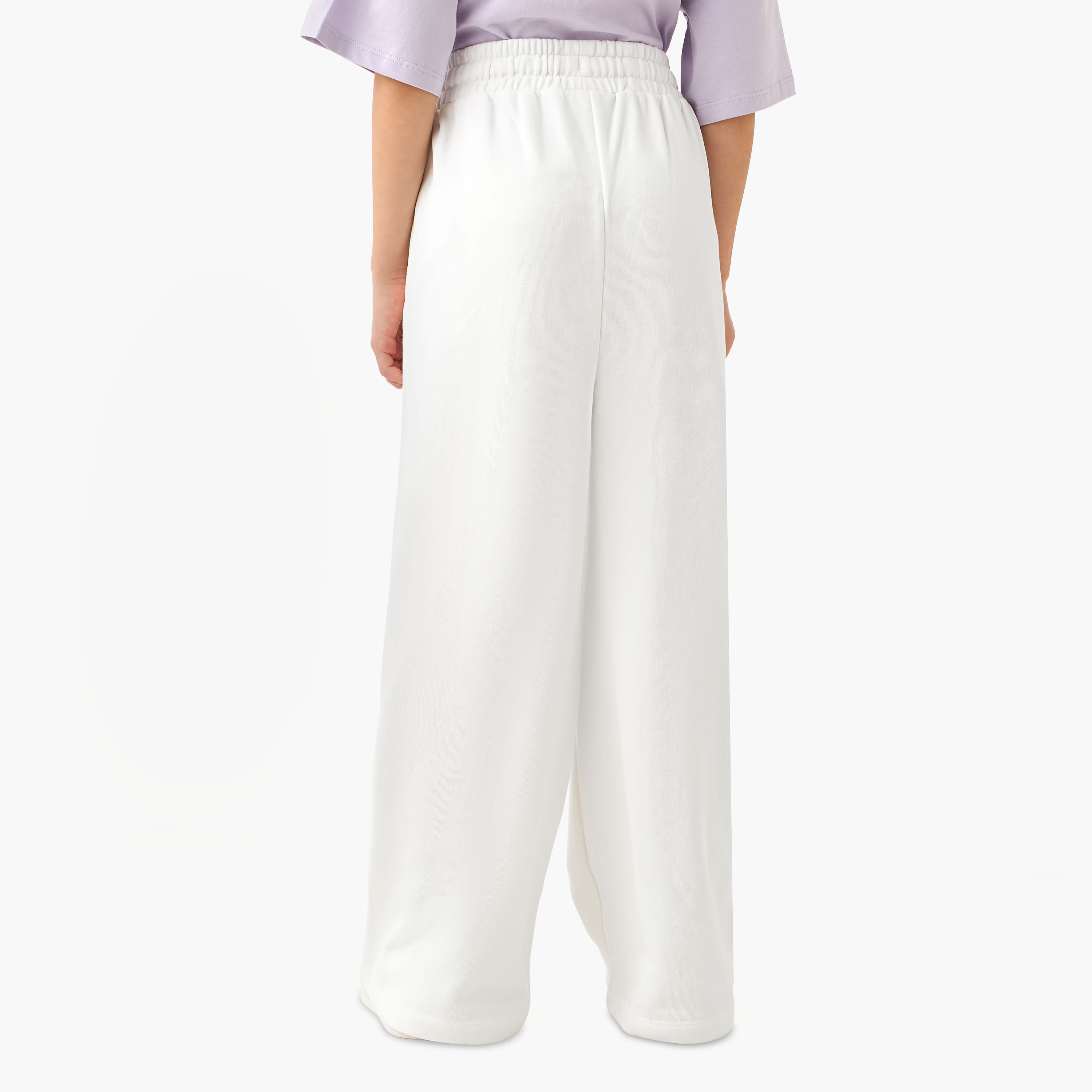 Juniors Elasticated Drawstring Waist Wide Leg Track Pants-girls-clothing-bottoms-joggersandtrackpants-image-3