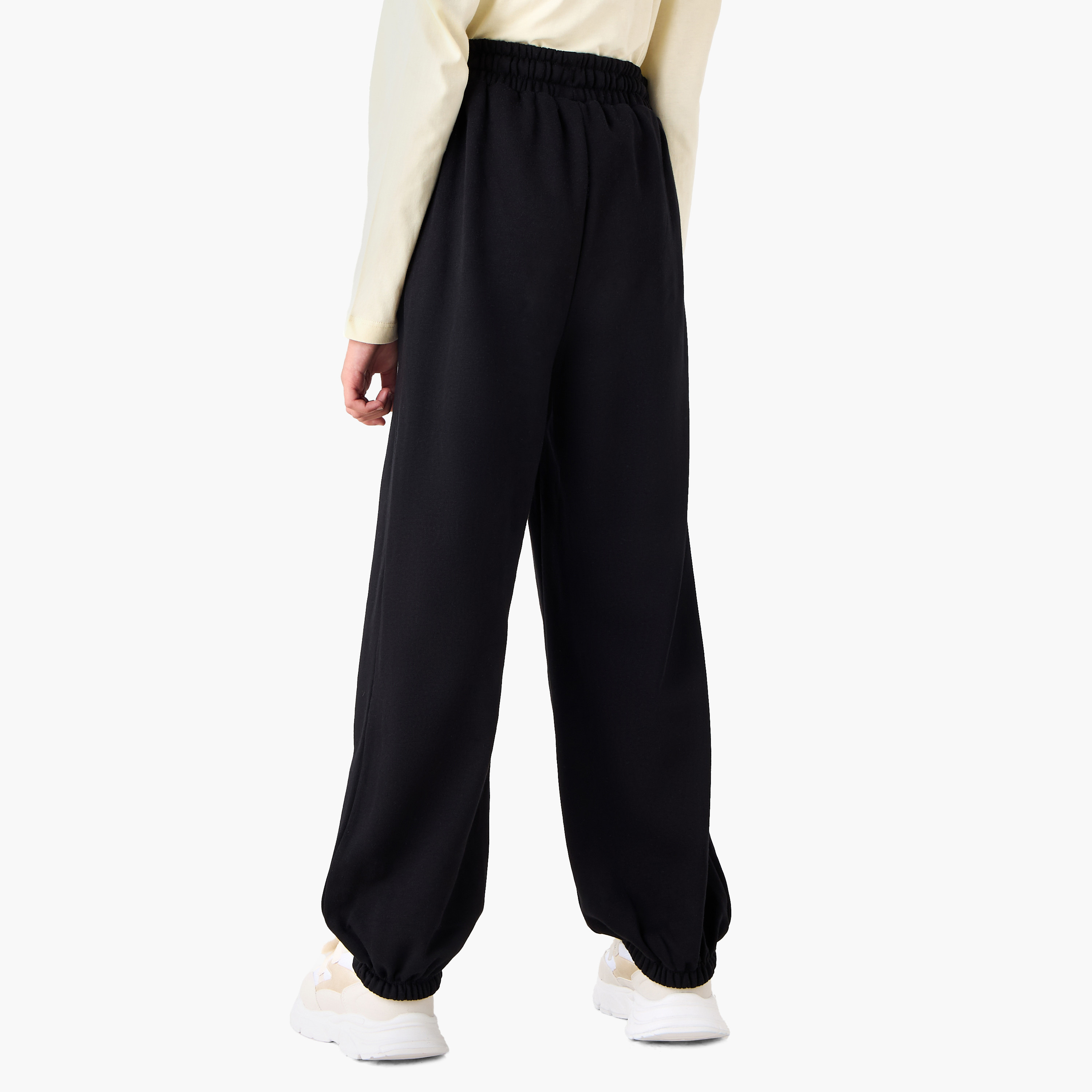 Juniors Elasticated Drawstring Waist Joggers with Pockets-girls-clothing-bottoms-joggersandtrackpants-image-3