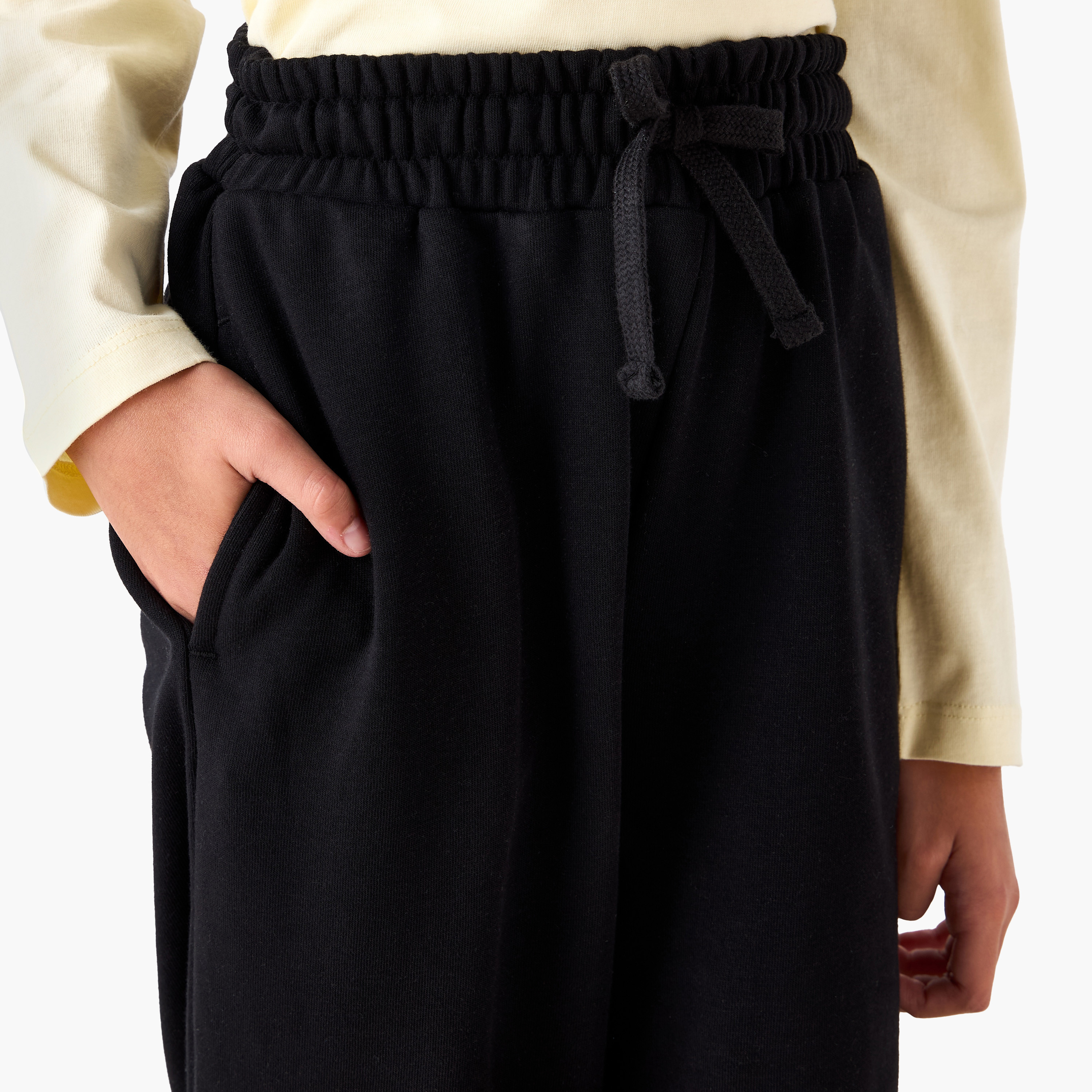 Juniors Elasticated Drawstring Waist Joggers with Pockets-girls-clothing-bottoms-joggersandtrackpants-image-4