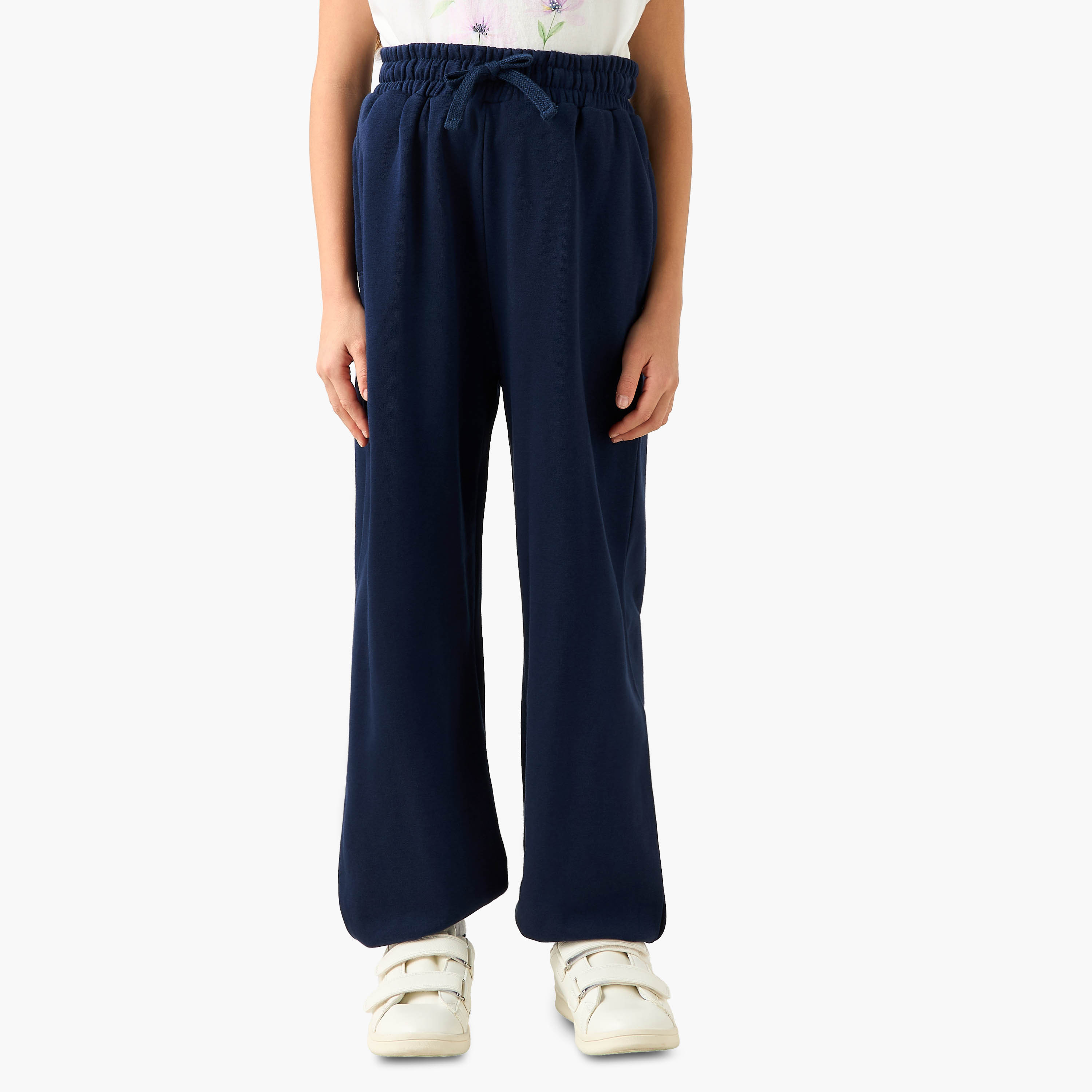 Juniors Drawstring Waist Track Pants with Pockets-girls-clothing-bottoms-joggersandtrackpants-image-1